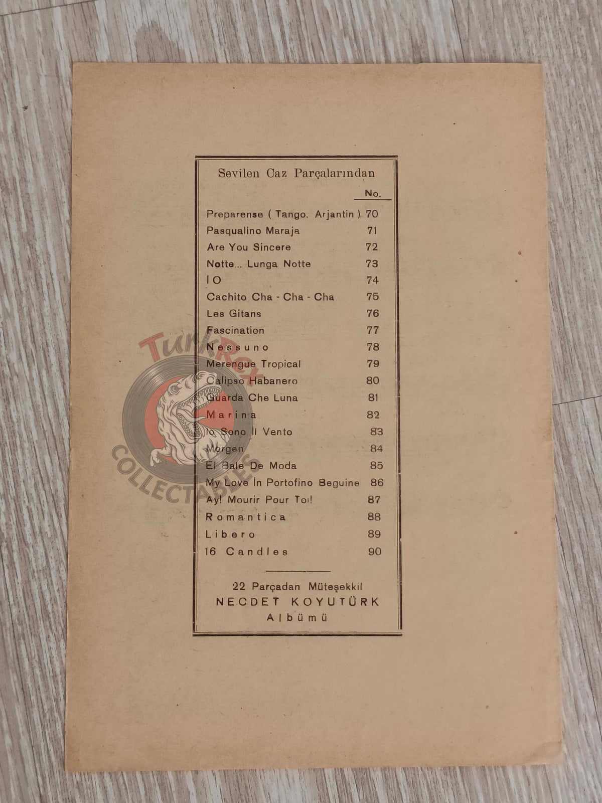 Domenico Modugno – Libero Turkish Vintage Musical Notes Sheet Turkey Sanremo