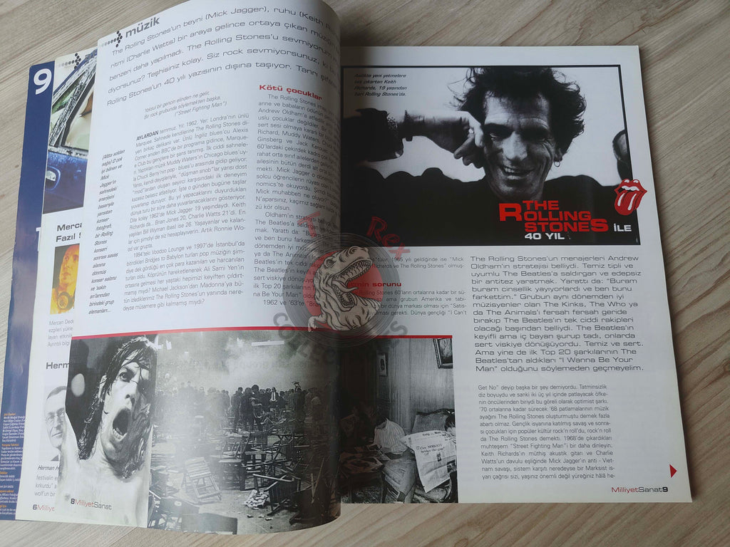 Milliyet Sanat Magazin 2002 40 Years and Still The Rolling Stones Turkish Mag Turkey Nicolas Cage