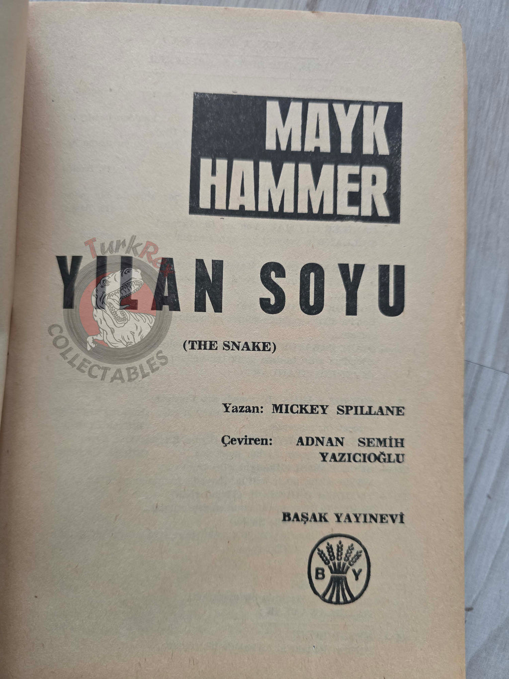 Mickey Spillane – The Snake 1966 1st Turkish Book Turkey Mike Hammer