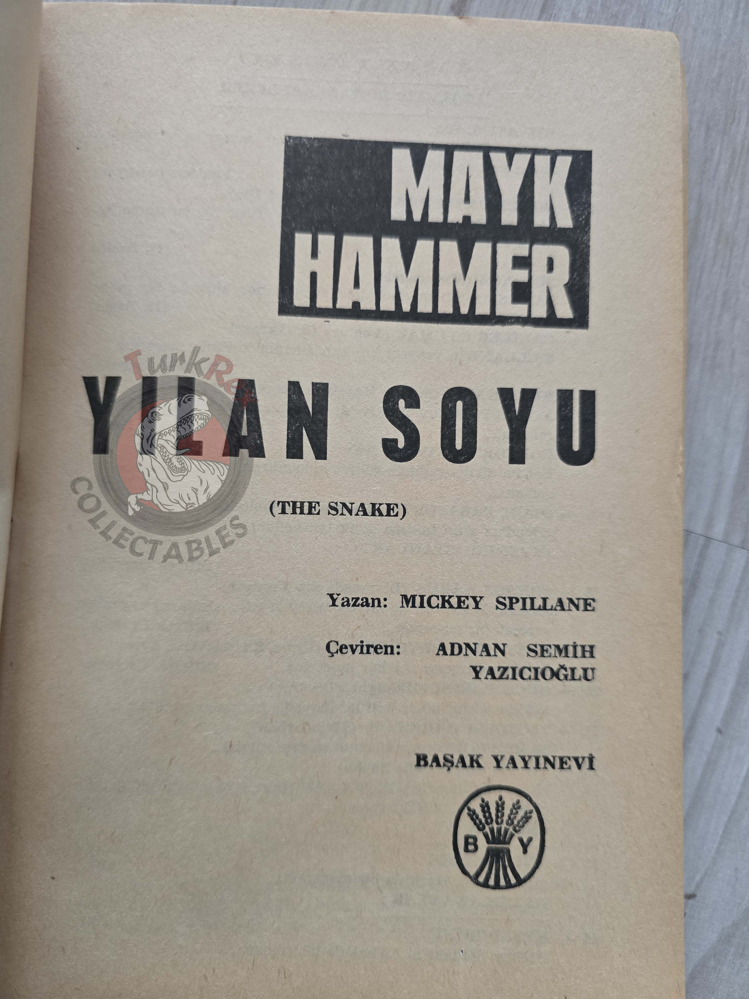 Mickey Spillane – The Snake 1966 1st Turkish Book Turkey Mike Hammer