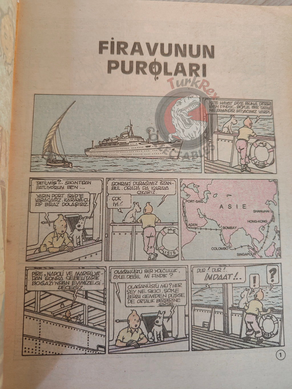 Tintin – Cigars of the Pharaoh 1989 Turkish Edition Comic Turkey