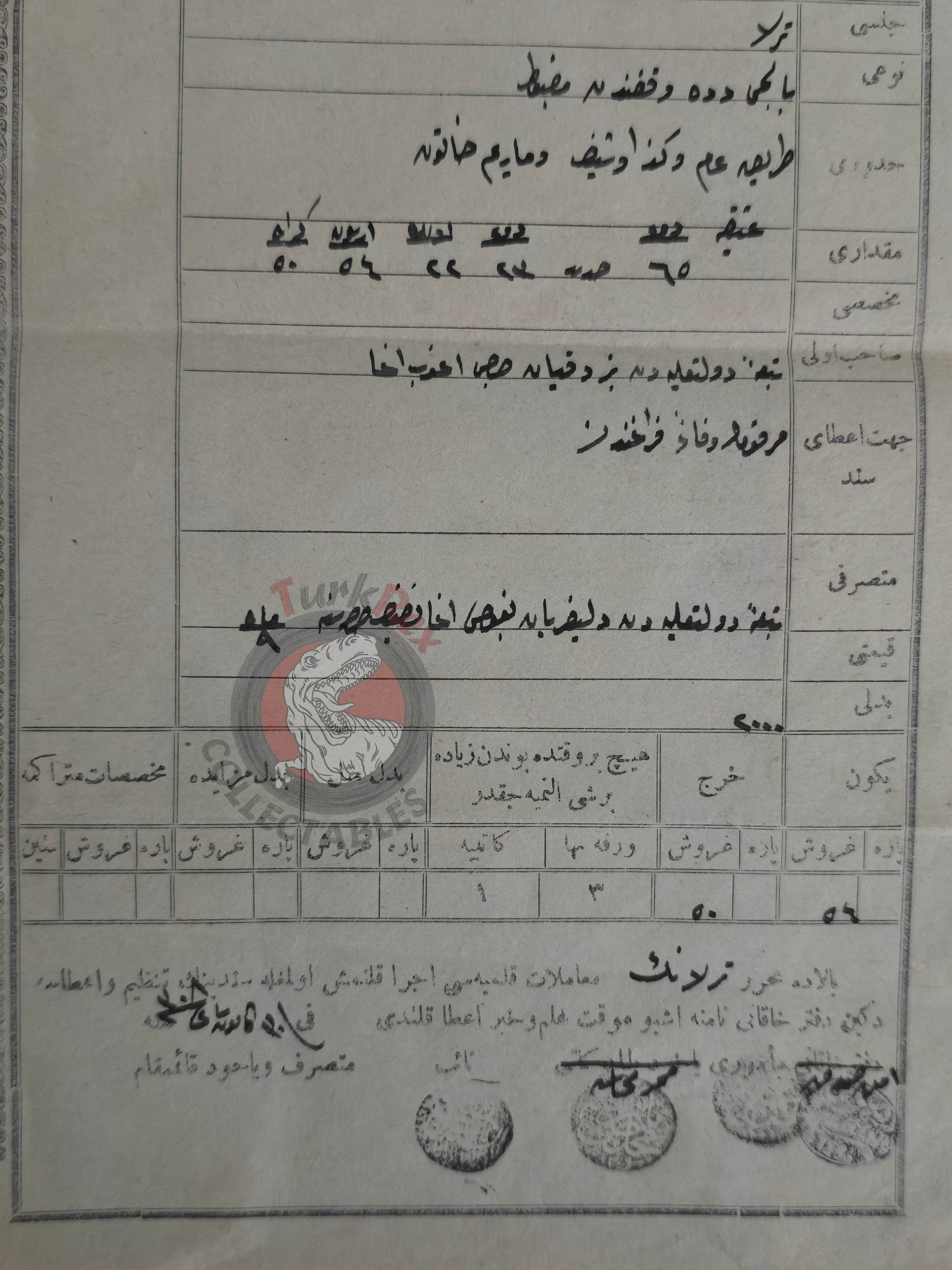 Ottoman 1893 Land Deed Agricultural Field in Adana Yüreğir Title Armenian Deliferian Family