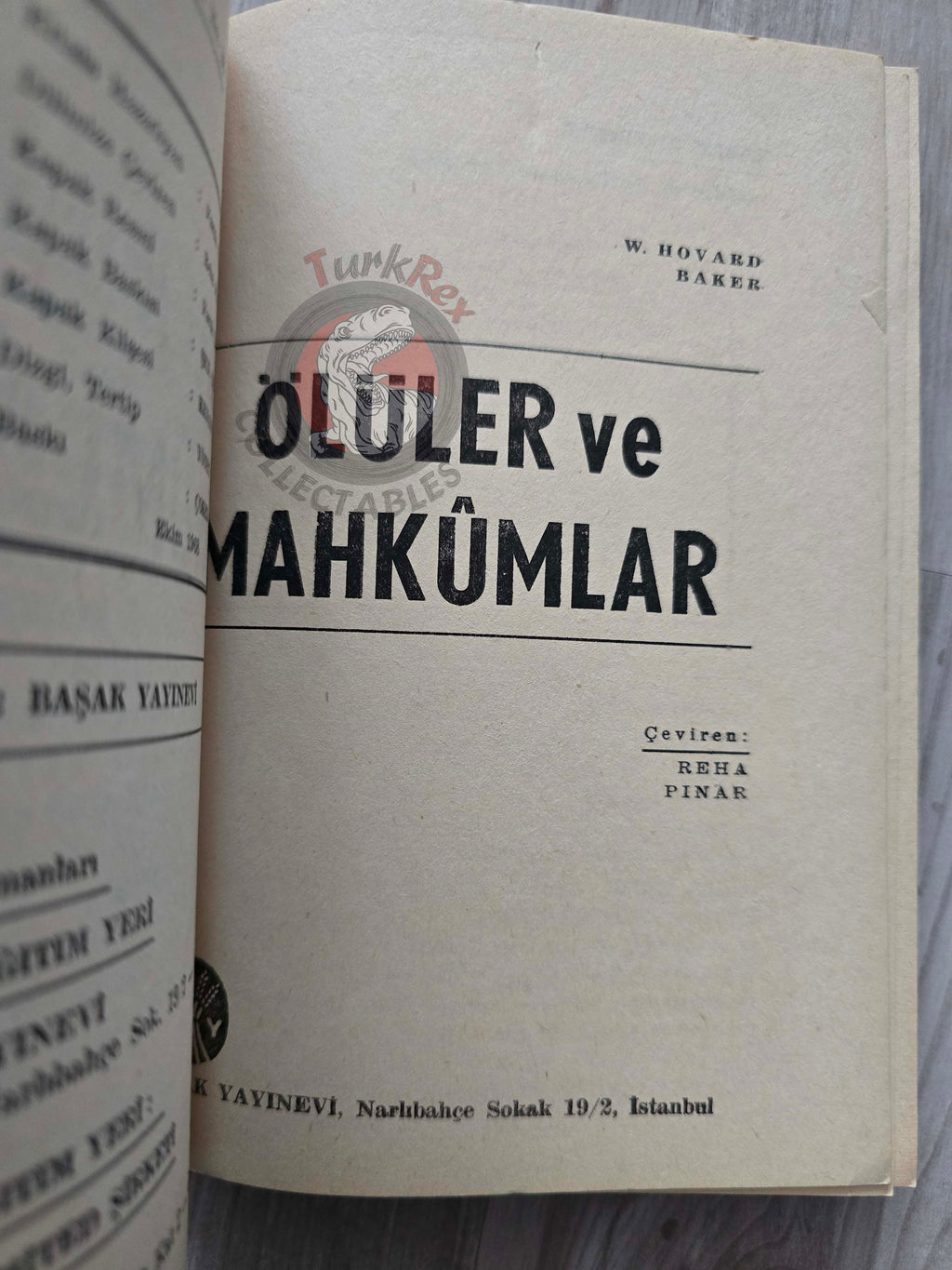 W. Howard Baker – The Survivors 1968 1st Turkish Book Turkey Richard Quintain