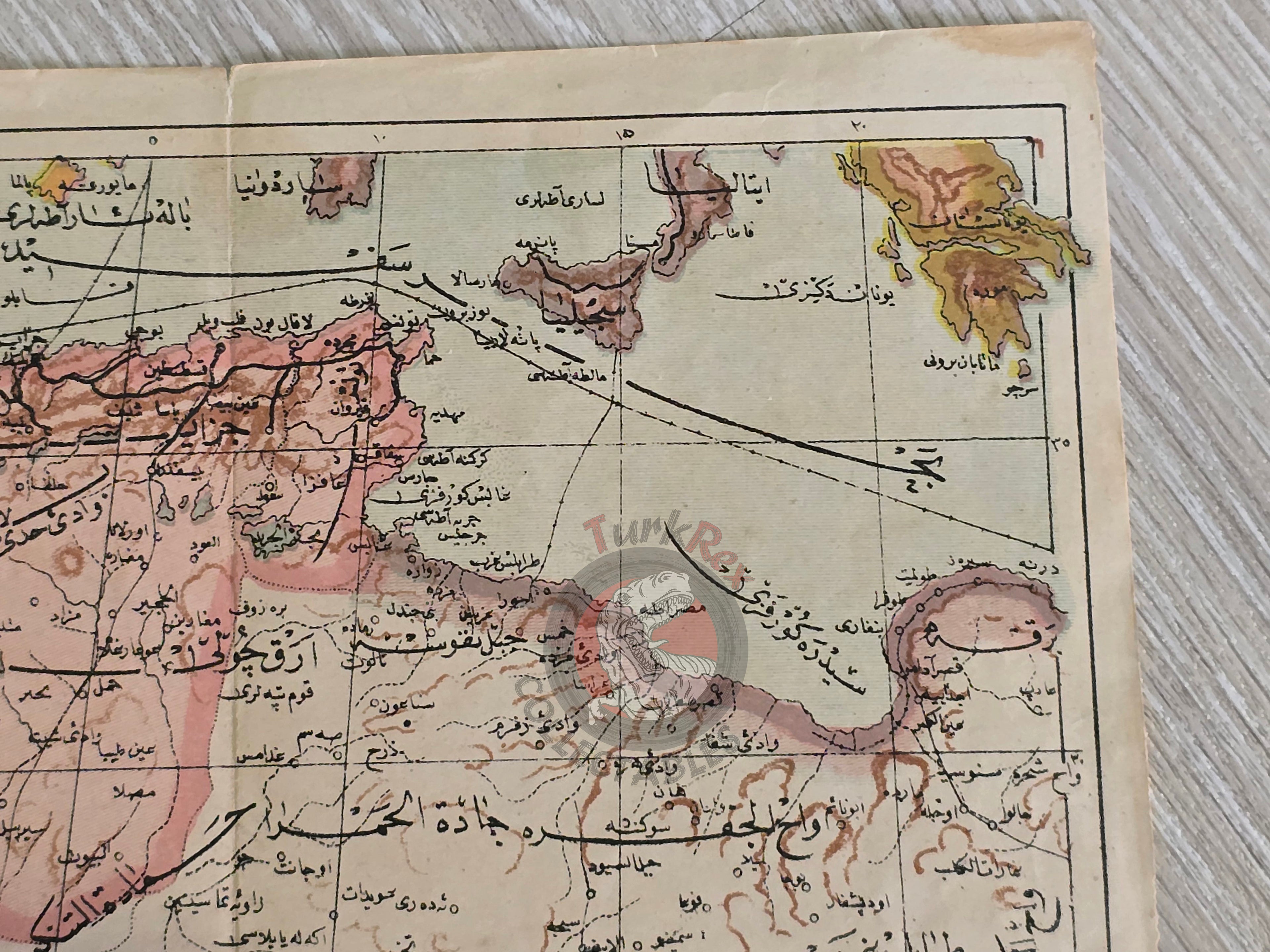 North Africa 1908 Ottoman Atlas Map Empire Libya Tunisia Morocco Algeria Tripoli