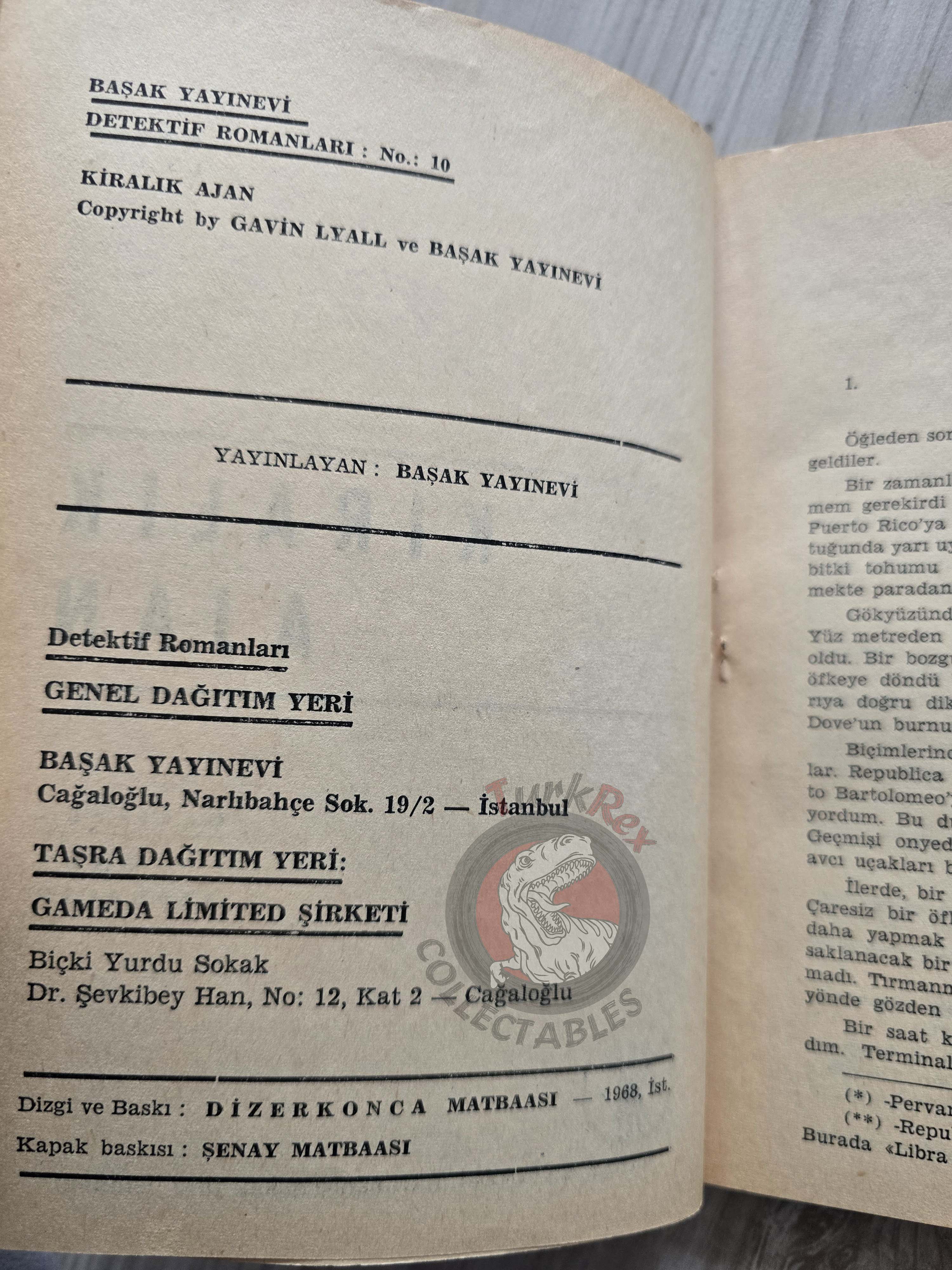 Gavin Lyall – Shooting Script 1968 1st Turkish Book Turkey
