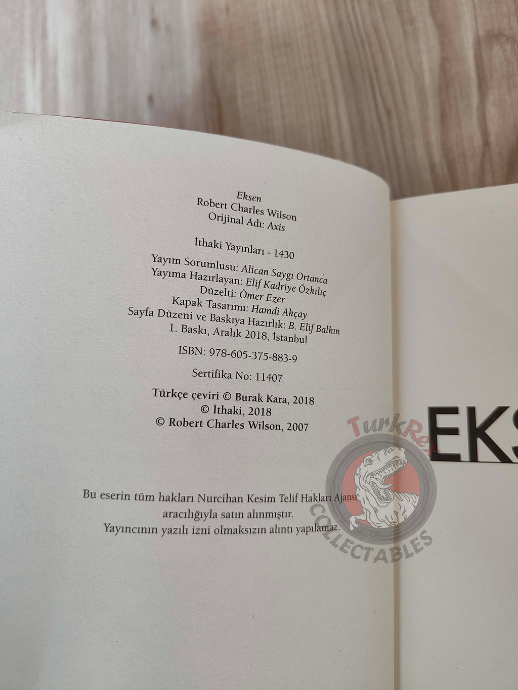 Robert Charles Wilson – Axis 2018 1st Turkish Book Turkey Spin Trilogy