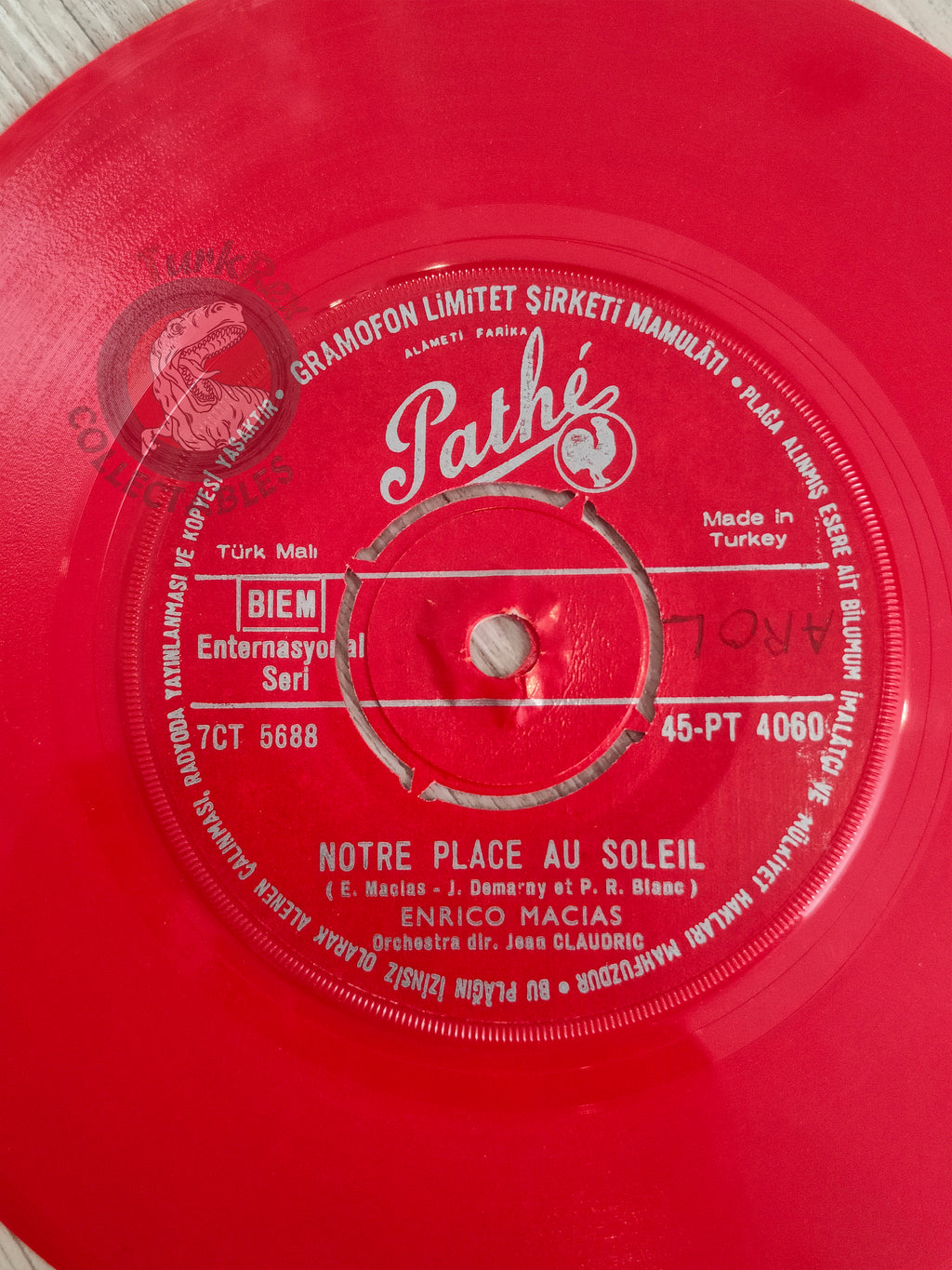 Enrico Macias – Notre Place Au Soleil 7" Turkish Pressing Red Vinyl Turkey Edition