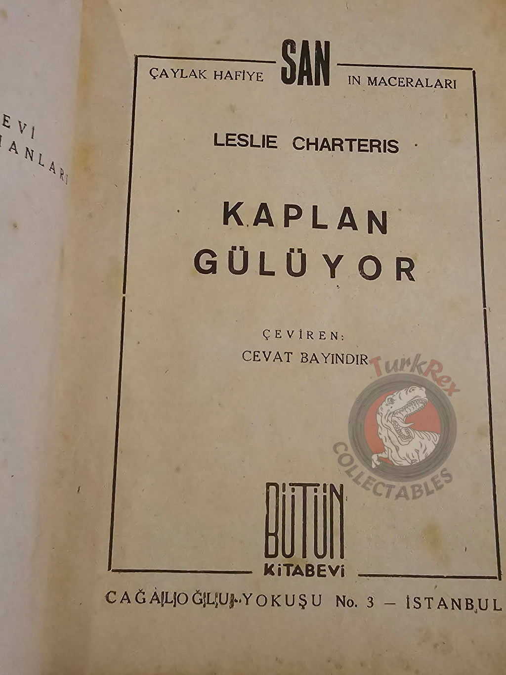Leslie Charteris – Saint: Saint Overboard 1946 1st Turkish Book Turkey