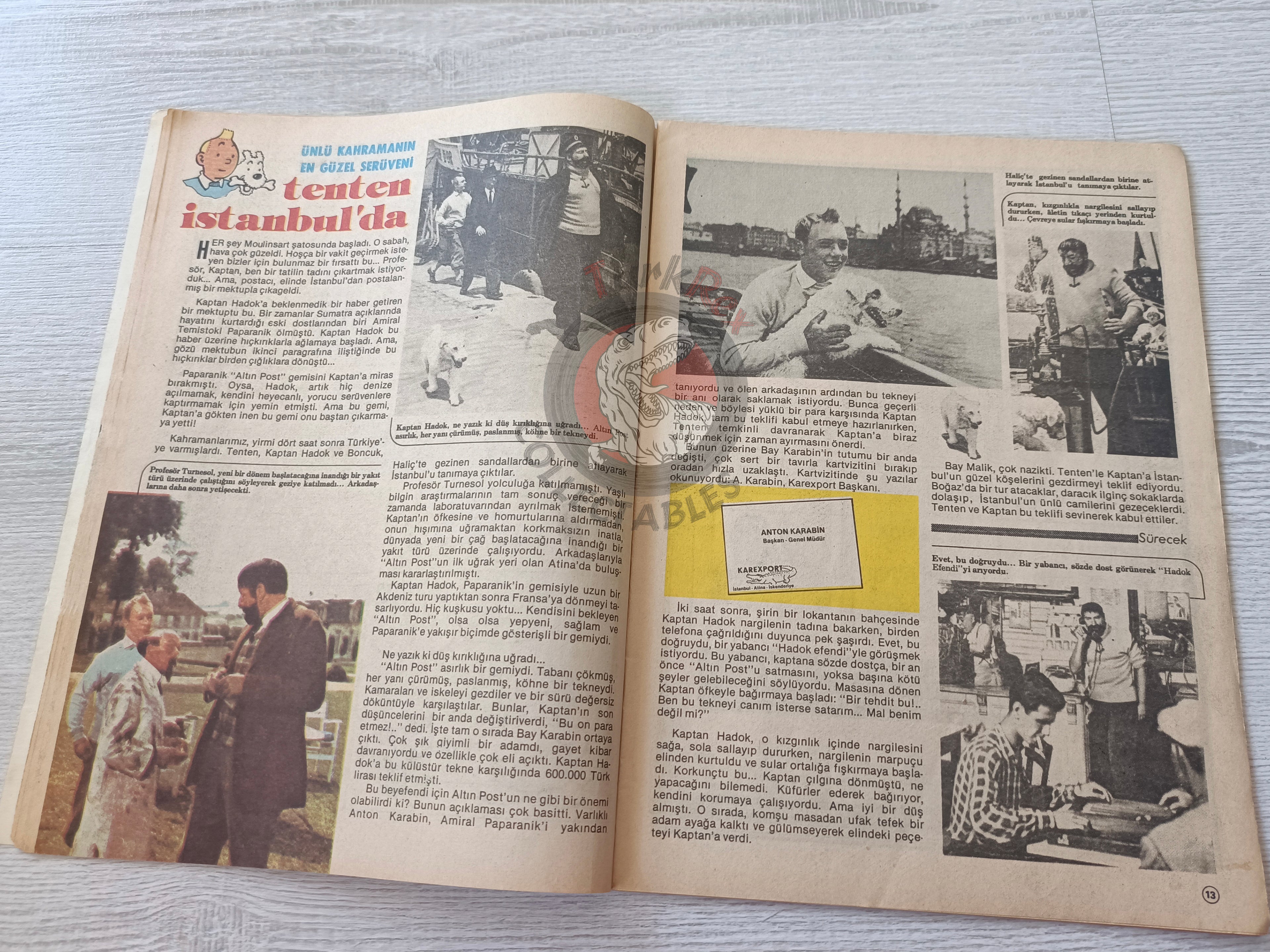 Tintin and the Mystery of the Golden Fleece 1983 Complete in Istanbul Turkish Edition Comic Turkey