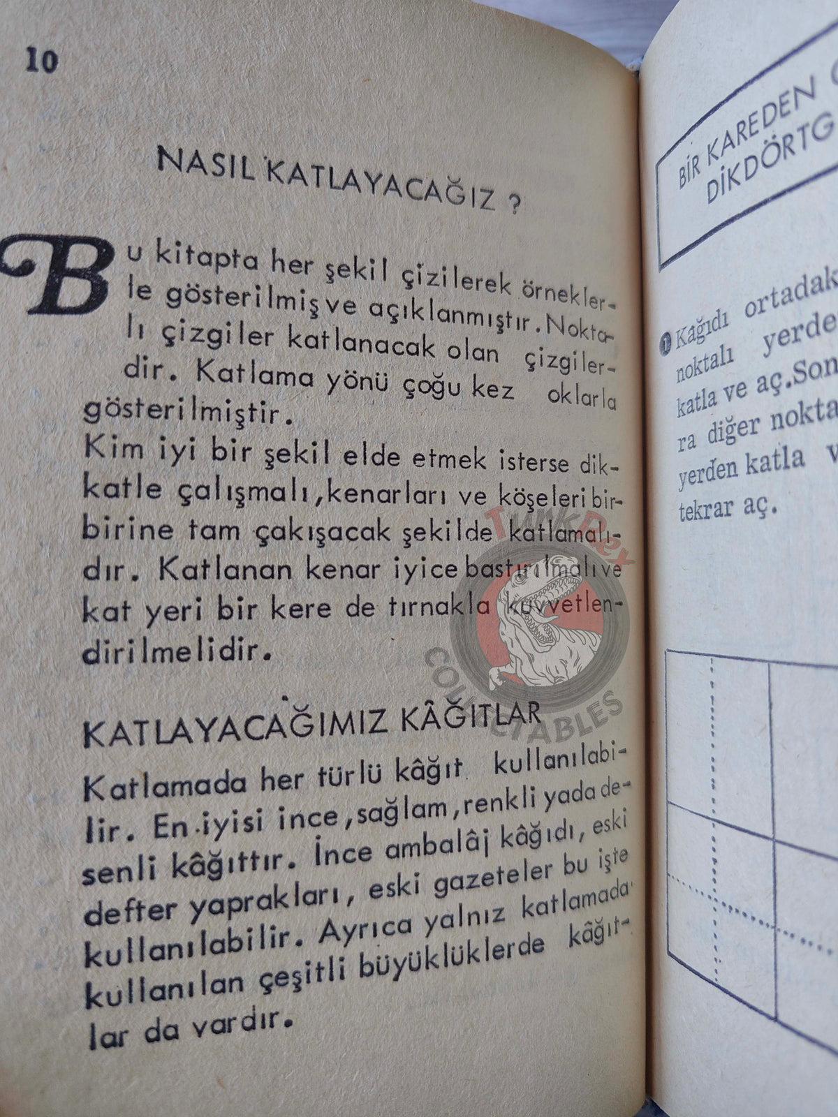 Origami: Paper Folding  1972 HC/DJ Turkish Book Turkey Illustrated