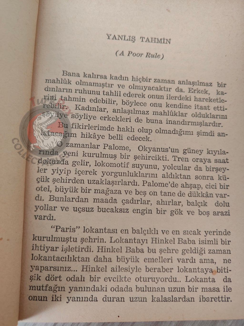 O. Henry (William Sydney Porter) – A Poor Rule 1957 1st Turkish Book Turkey