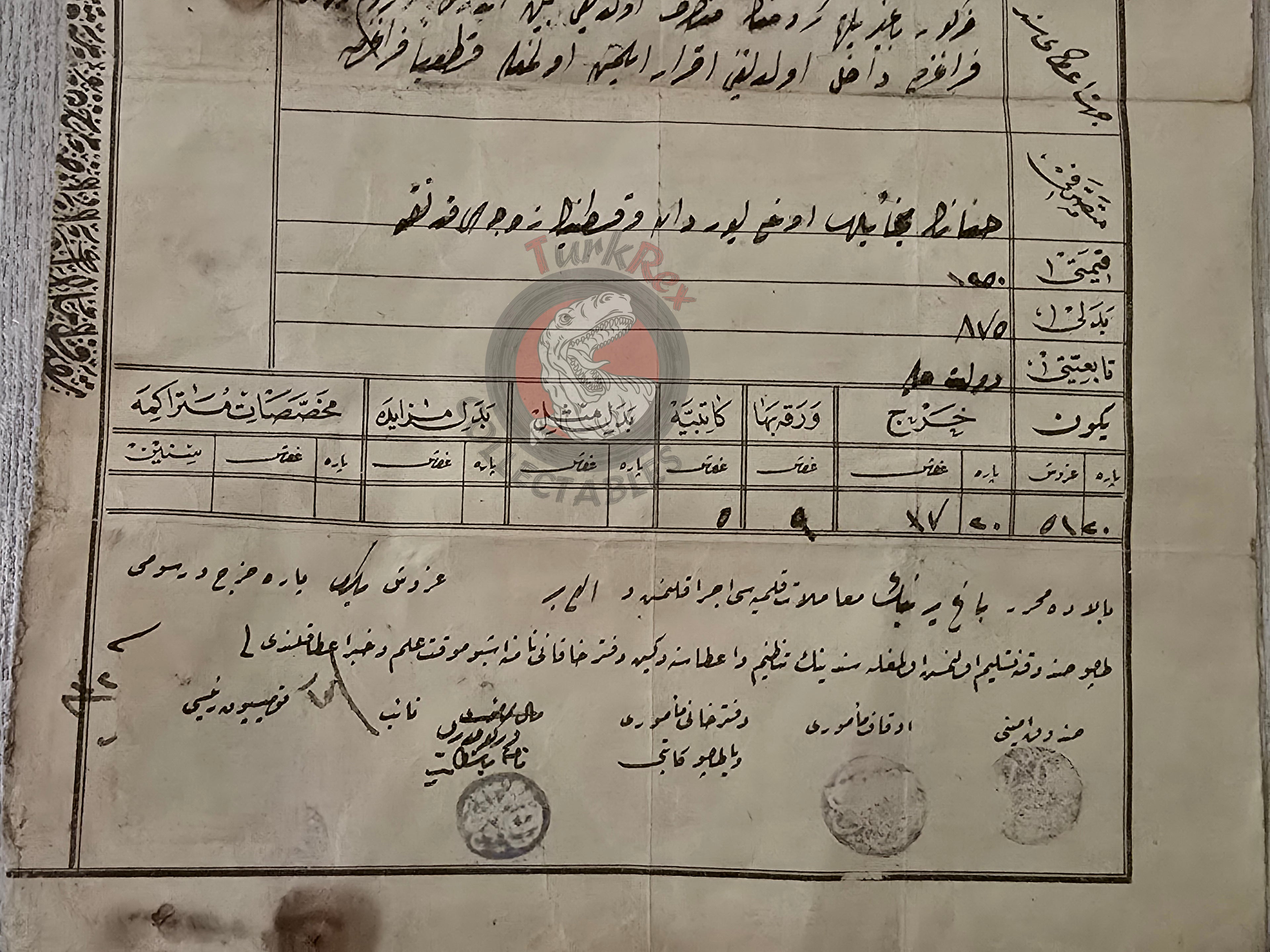 Ottoman 1907 Land Deed Vineyard in Adana Tarsus Greek Citizen Title Deed Rum