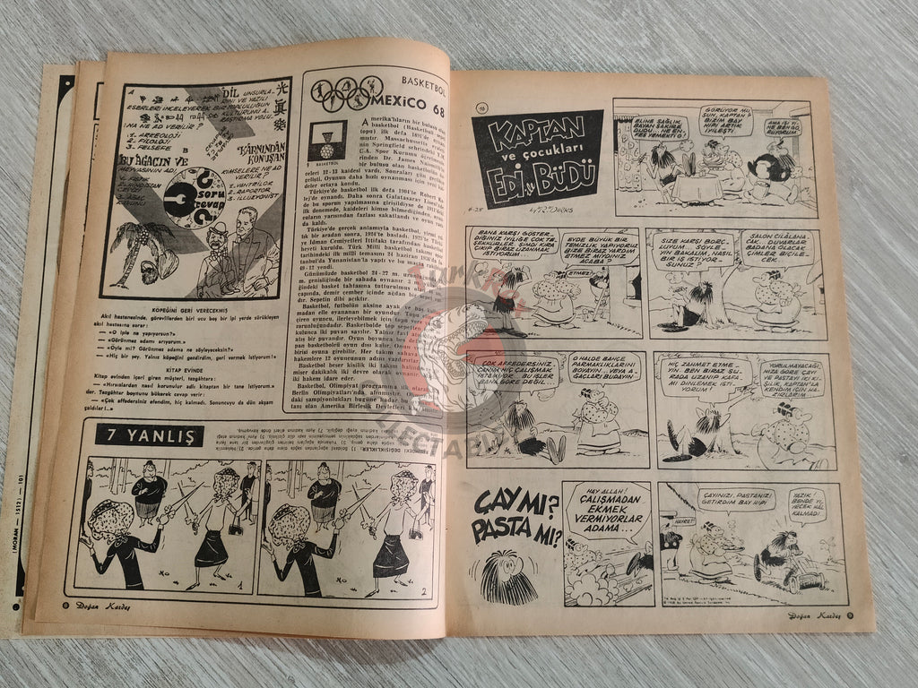 Doğan Kardeş 1968 Magazine #96 Turkish Comic Turkey Zero X, Tarzan, Dennis the Menace