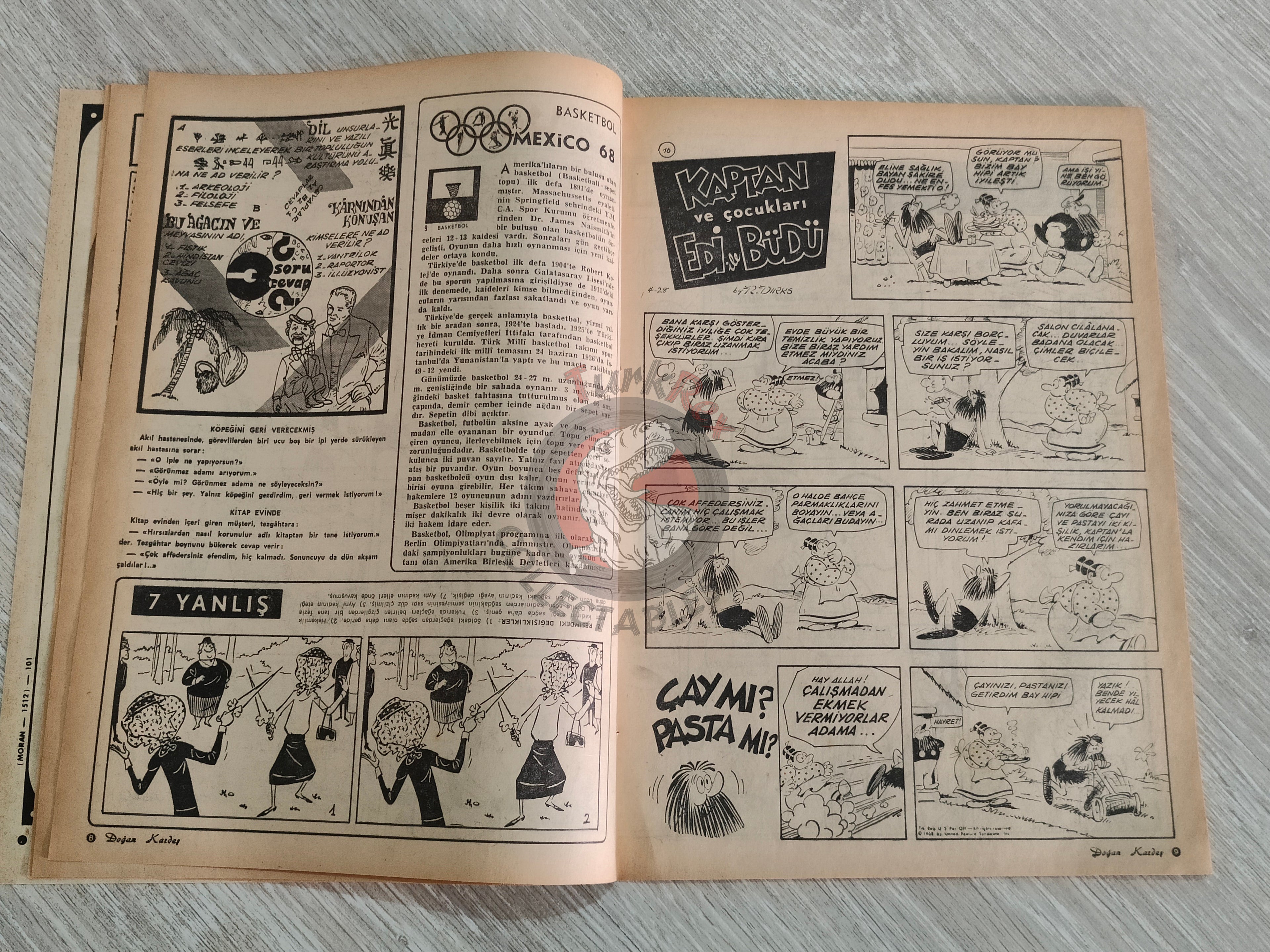 Doğan Kardeş 1968 Magazine #96 Turkish Comic Turkey Zero X, Tarzan, Dennis the Menace