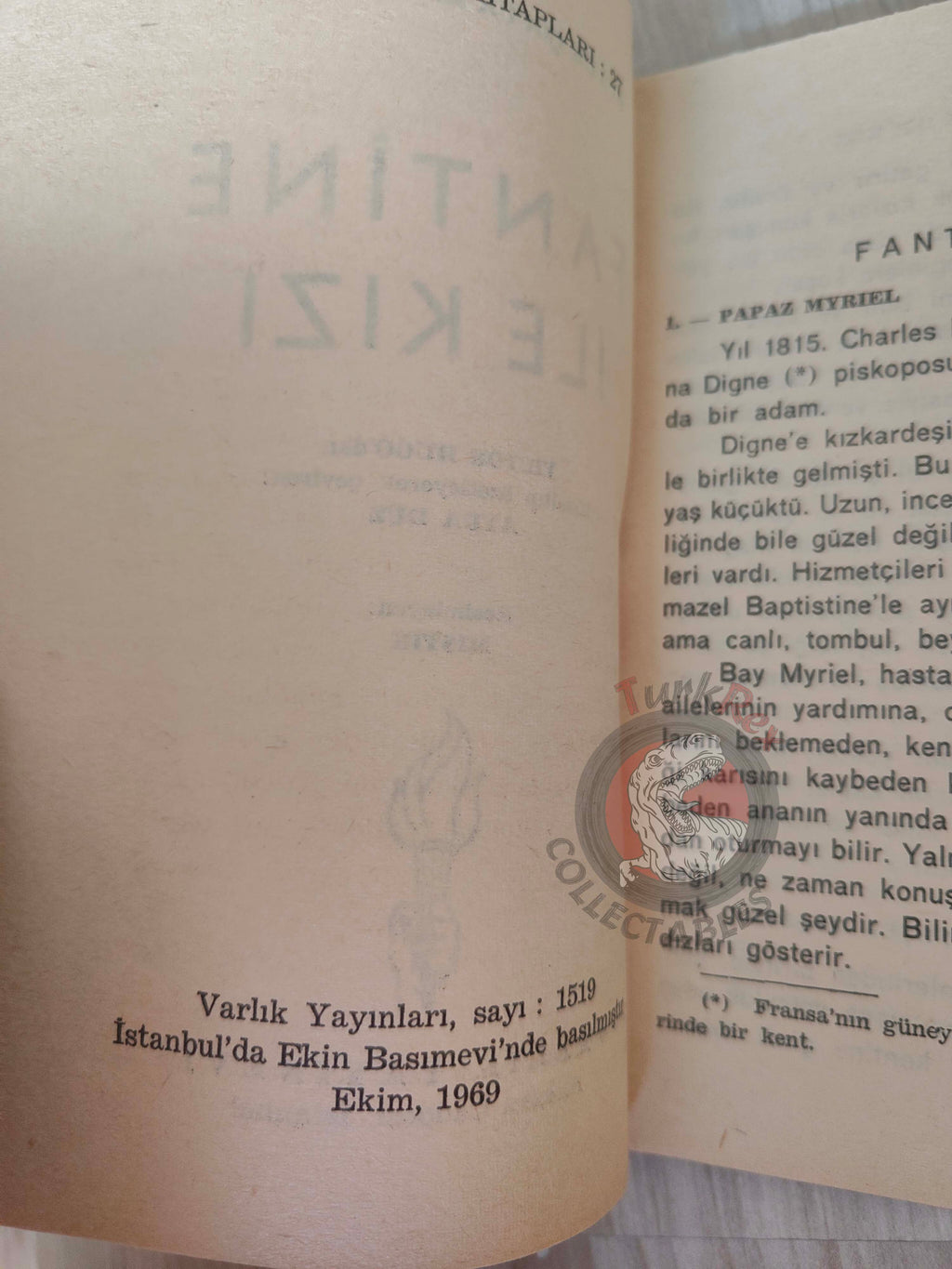 Victor Hugo –  Fantine and Her Daughter 1969 Illustrated Turkish Book Turkey