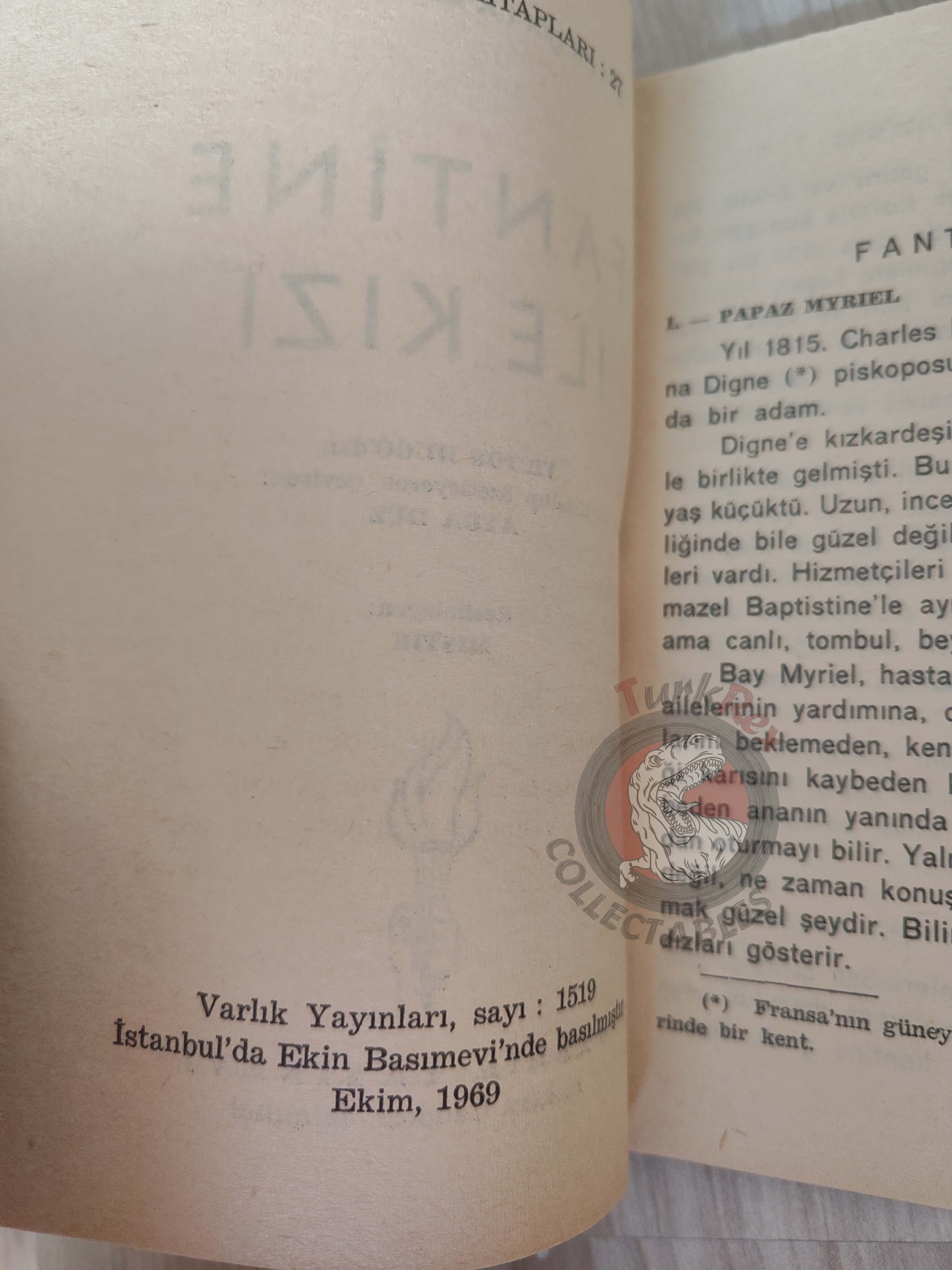Victor Hugo –  Fantine and Her Daughter 1969 Illustrated Turkish Book Turkey