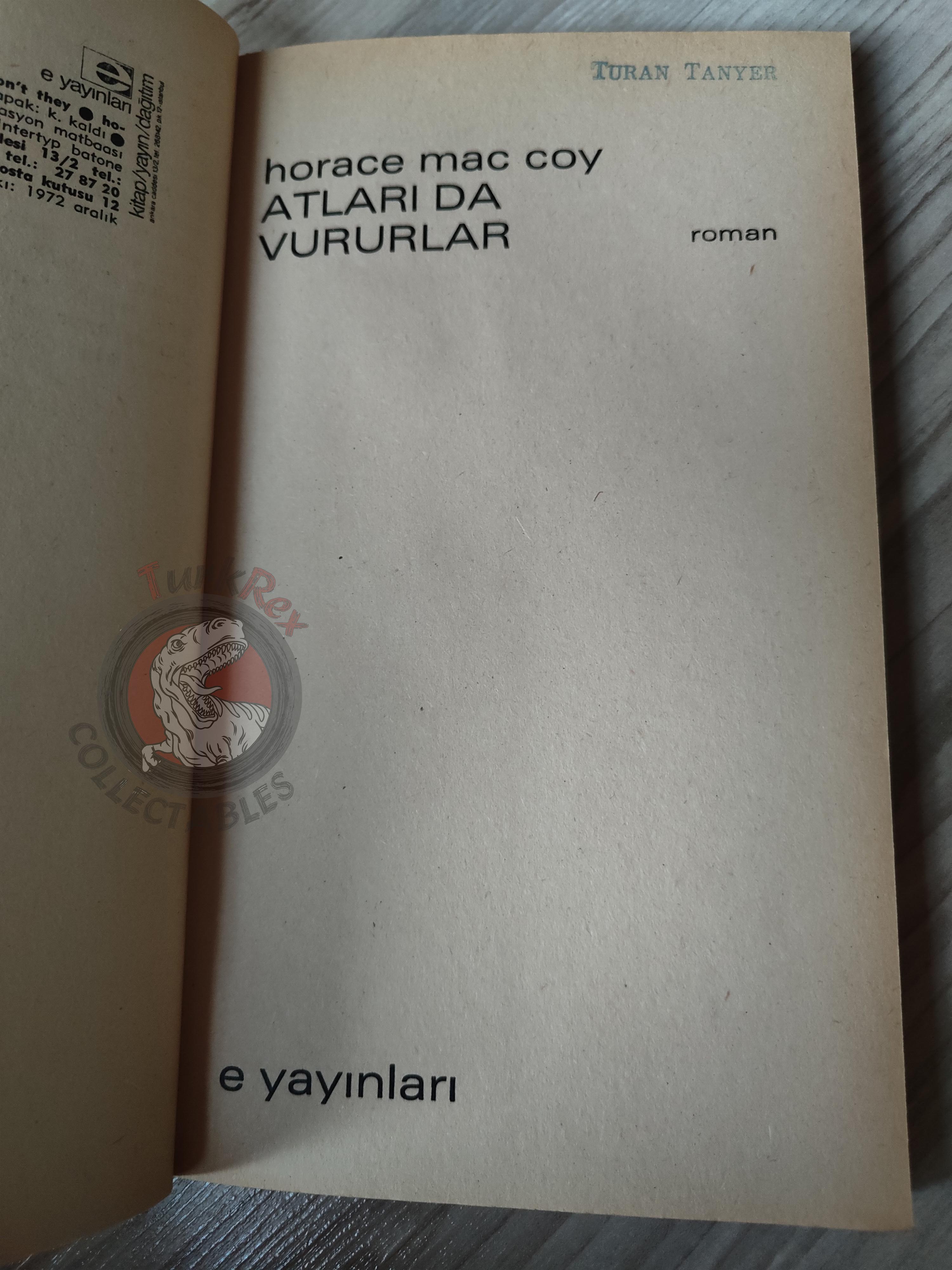 Horace McCoy – They Shoot Horses, Don't They? 1972 Turkish Book Turkey