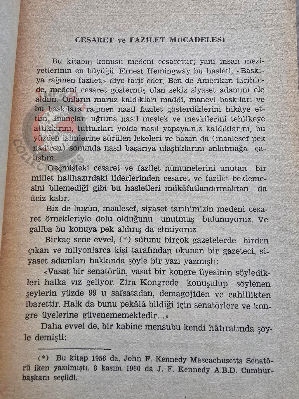 John F. Kennedy – Profiles in Courage 1963 1st Turkish Book Turkey