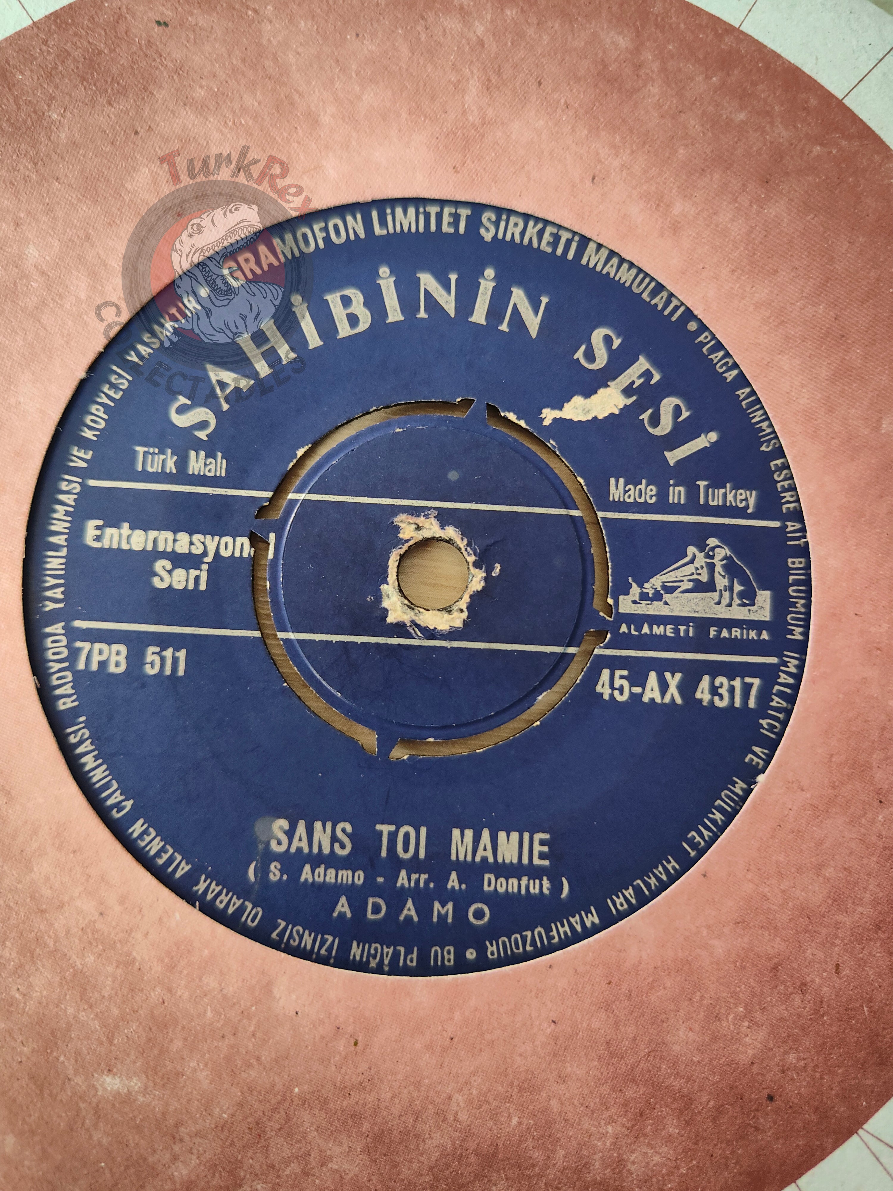 Adamo – Sans Toi Mamie 7" Turkish Pressing Vinyl Turkey Edition