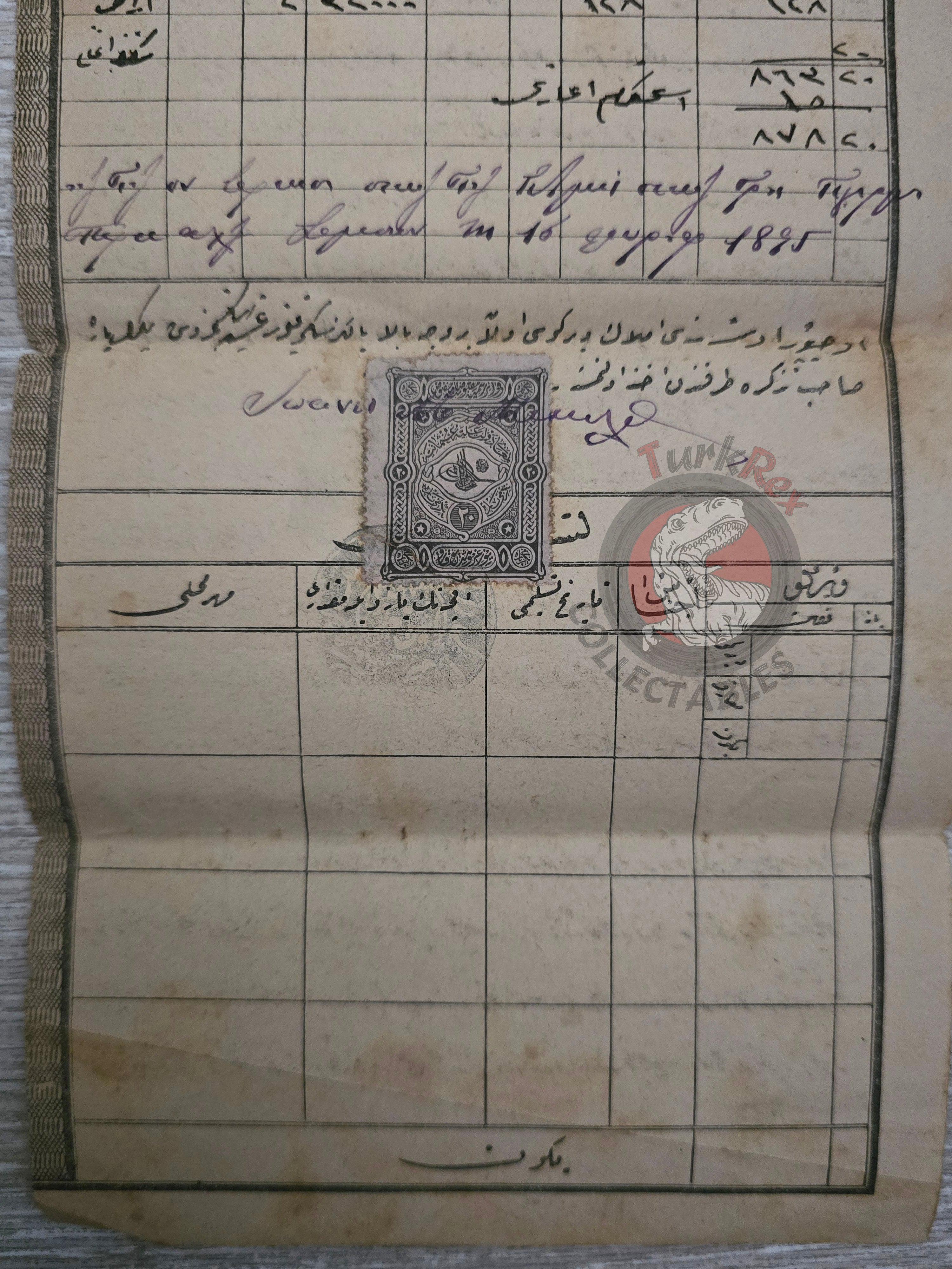 Ottoman Real Estate Tax Document 1895 Samsun Rum Quarter Greek Citizen 2