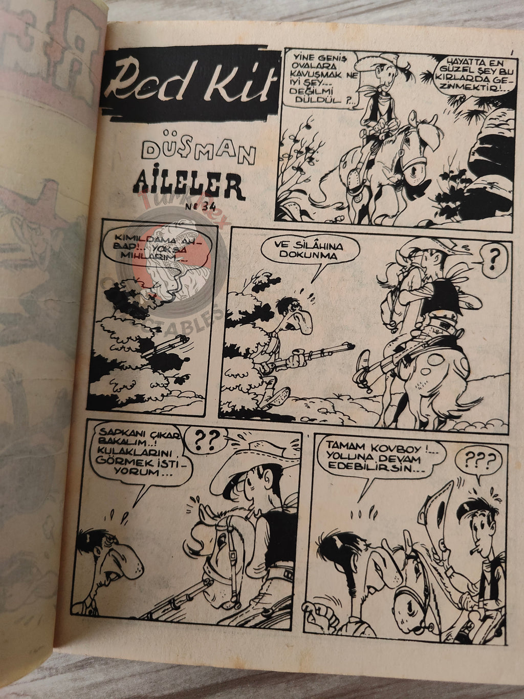 Lucky Luke #12 Les Rivaux de Painful Gulch 1973 Turkish Comic Turkey Tif Et Tondu