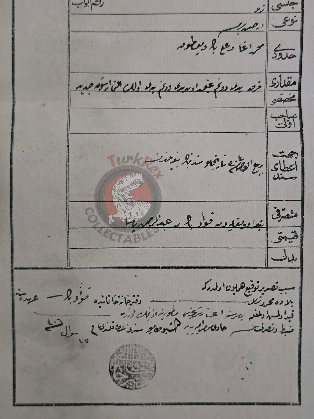Ottoman 1889 Land Deed Field in Pristina Perliçe Title Muslim Family Kosovo Balkans