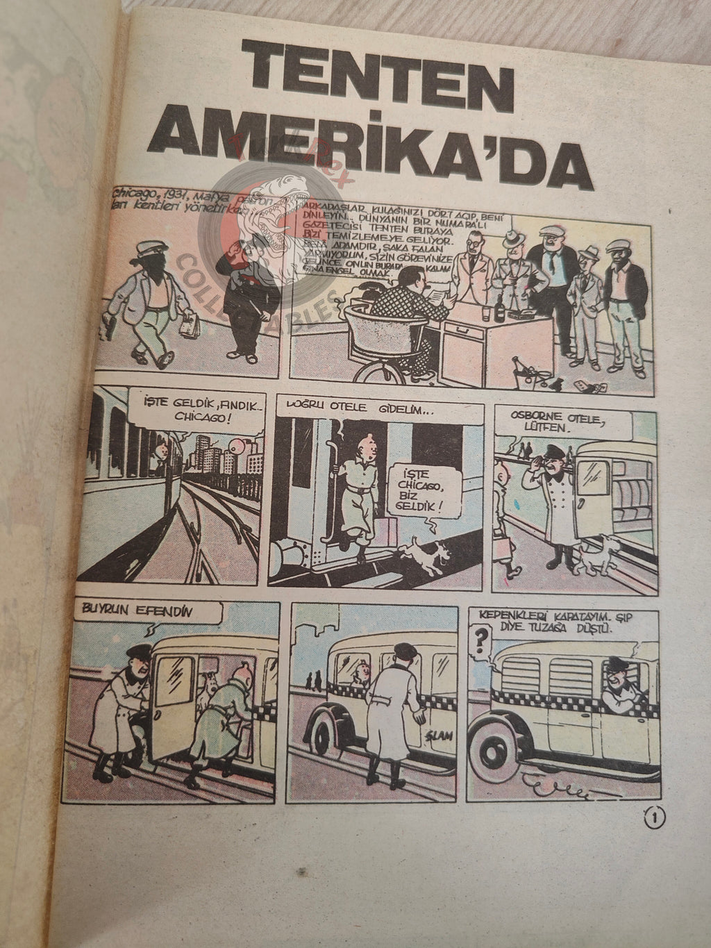 Tintin – Tintin In America 1989 Turkish Edition Comic Turkey