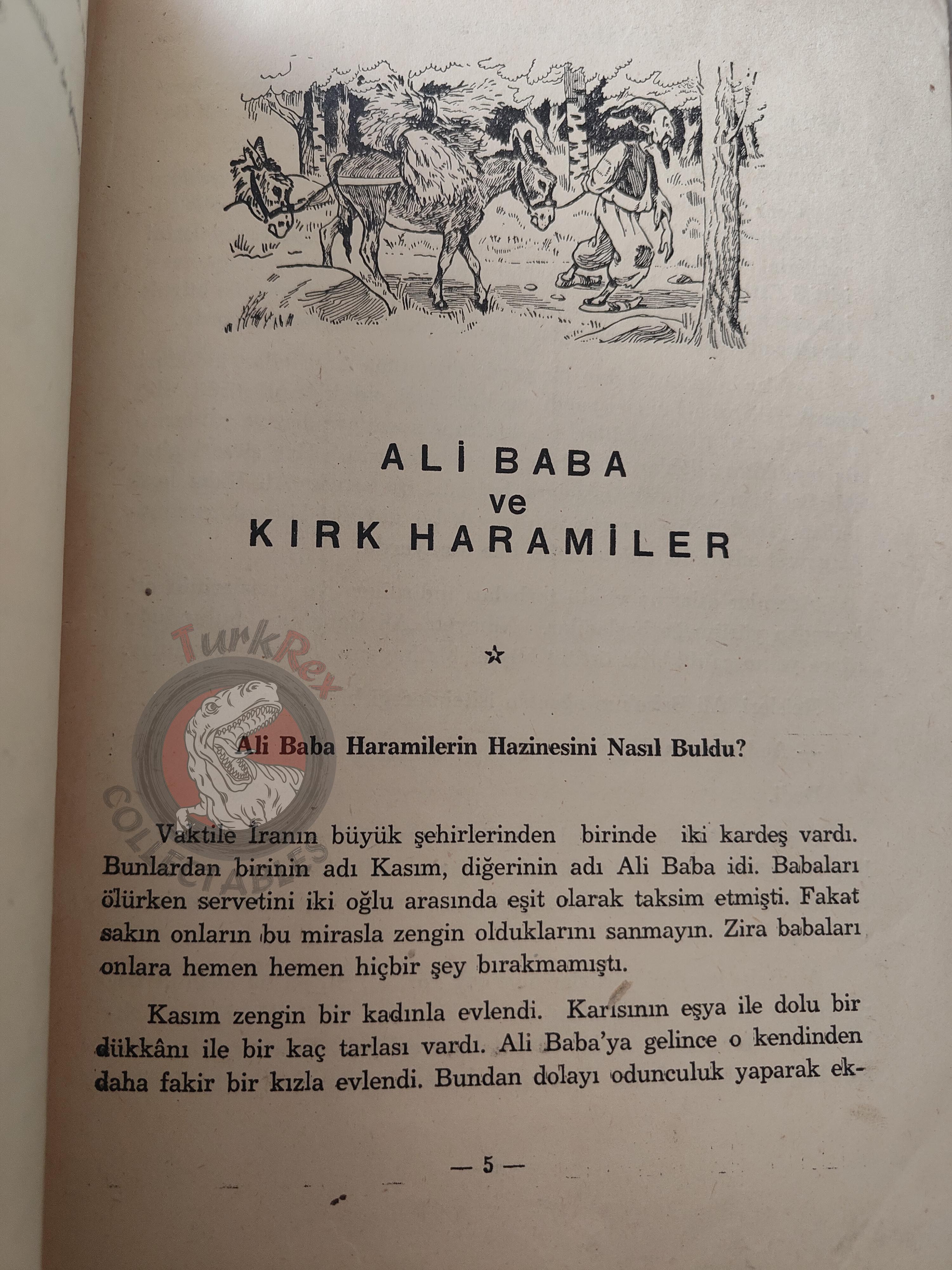 Ali Baba and the Forty Thieves 1950s Turkish Book Turkey 1001 Nights Illustrated
