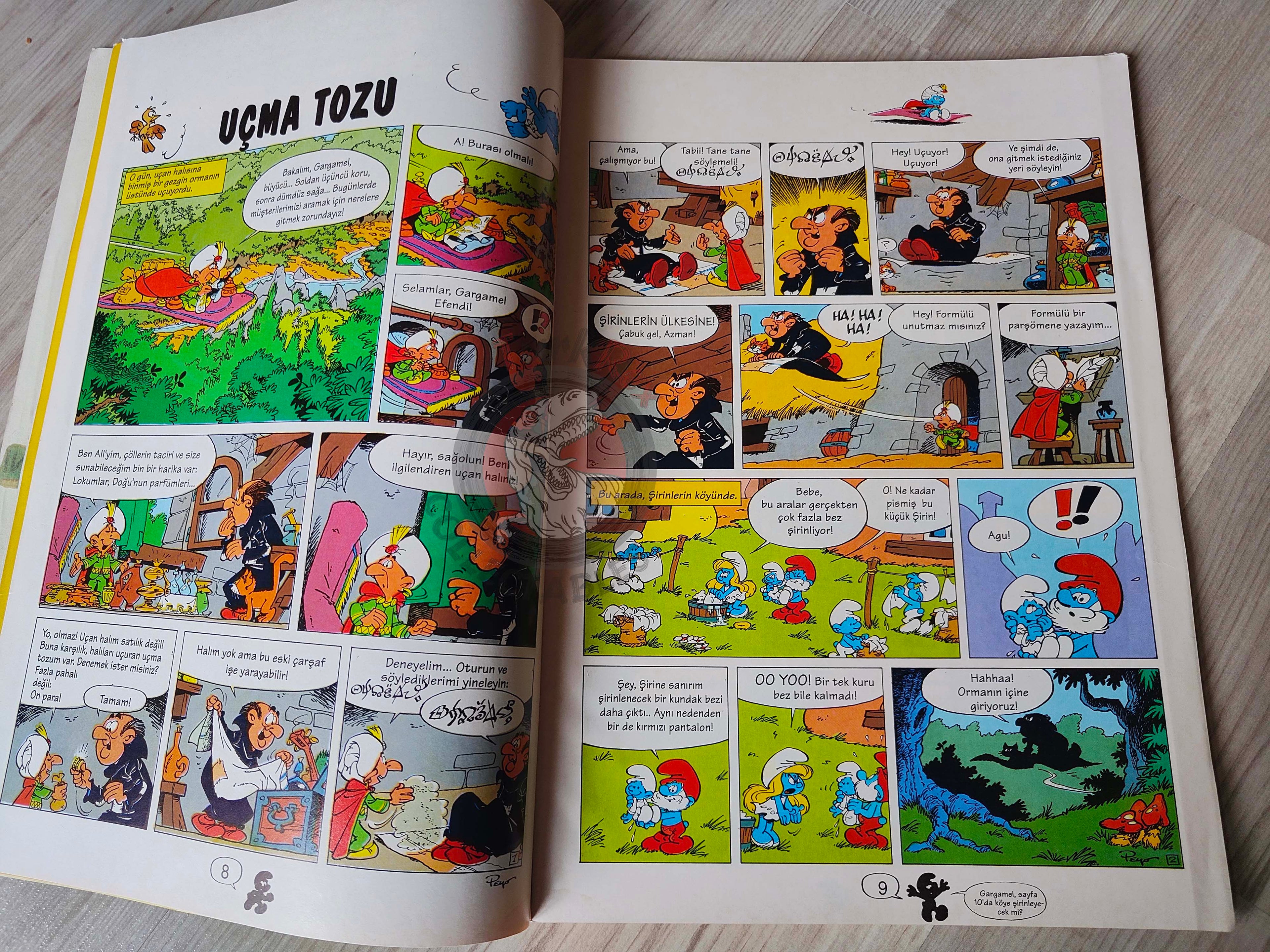 The Smurfs #18 1996 Turkish Comic Magazine Turkey Schtroumpf Pierrot et la lampe