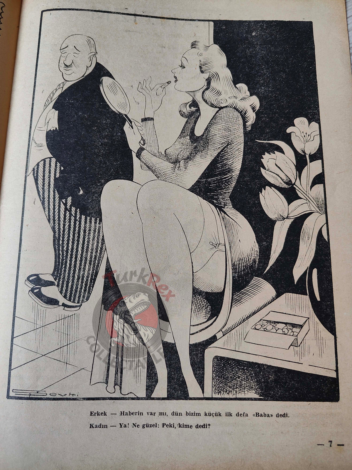Akbaba 1942 Humor Magazine Turkish Turkey Germany and the Cossack WW2 era Russia Churchill