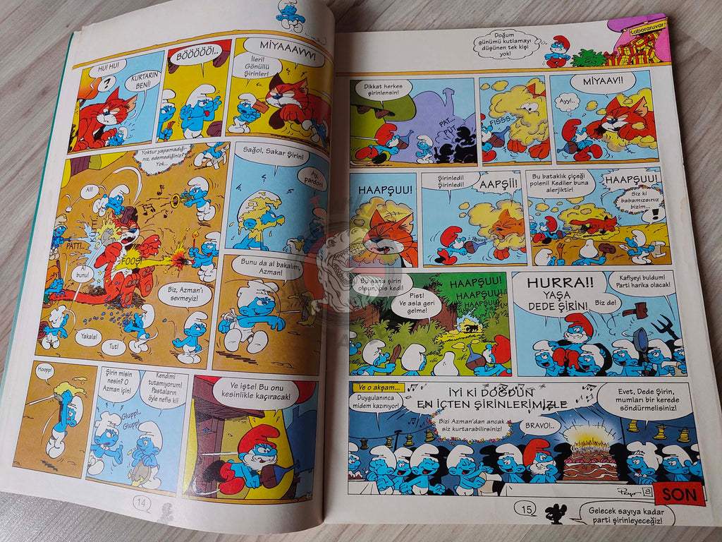 The Smurfs #20 1996 Turkish Comic Magazine Turkey Schtroumpf Pierrot et la lampe