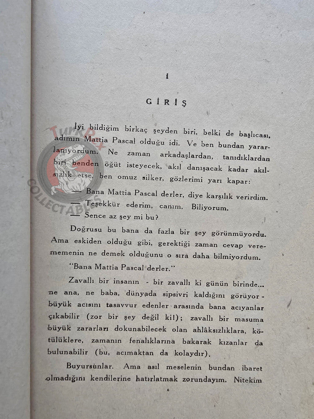 Luigi Pirandello – Il Fu Mattia Pascal 1967 1st Turkish Book Turkey
