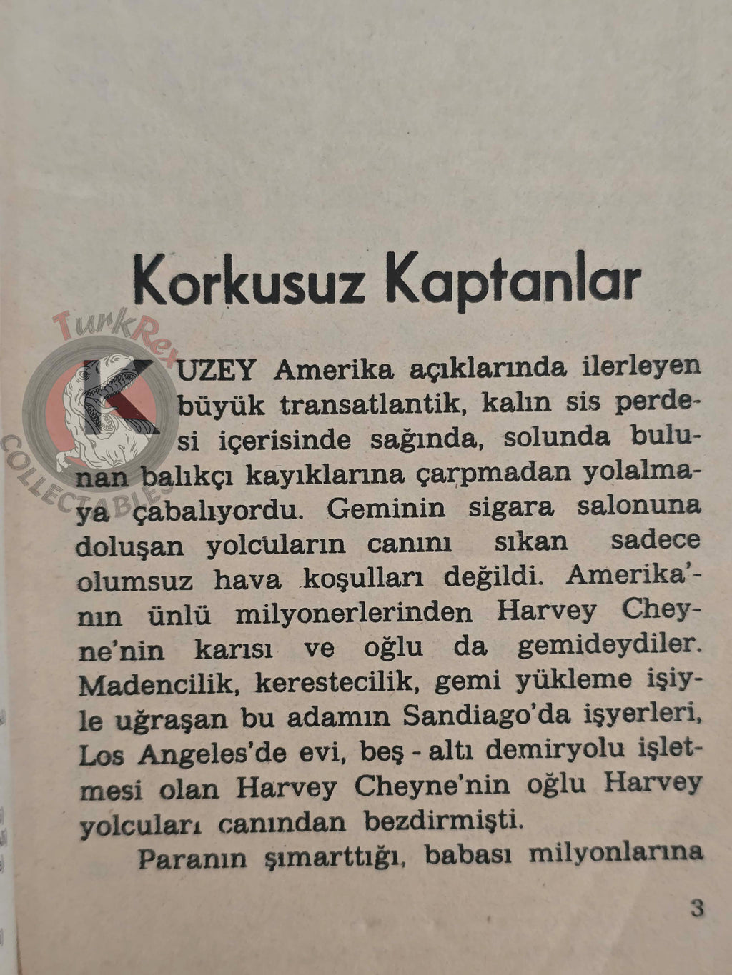 Rudyard Kipling – Captains Courageous 1980s Turkish Book Turkey  Illustrated