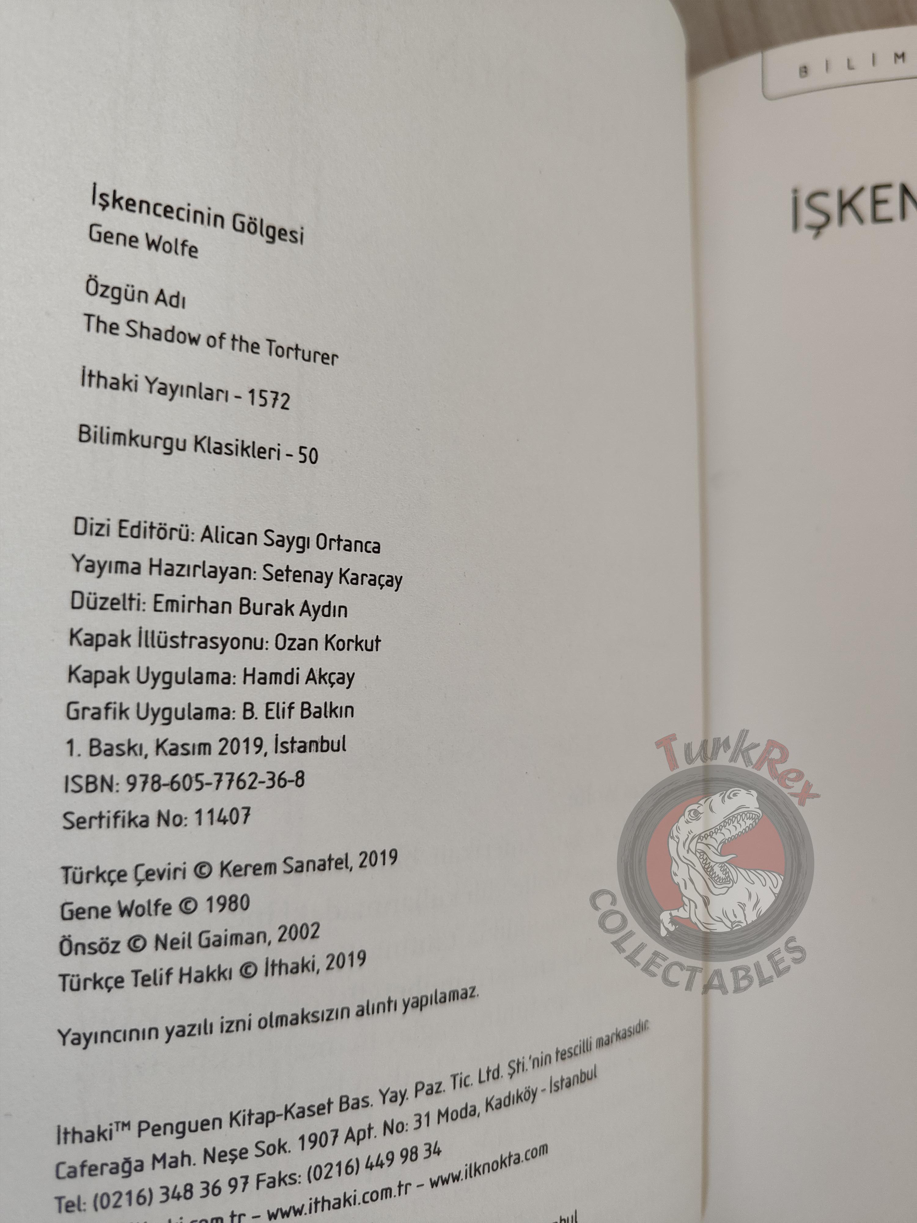 Gene Wolfe – The Shadow of the Torturer 2019 Turkish Book Turkey of the New Sun