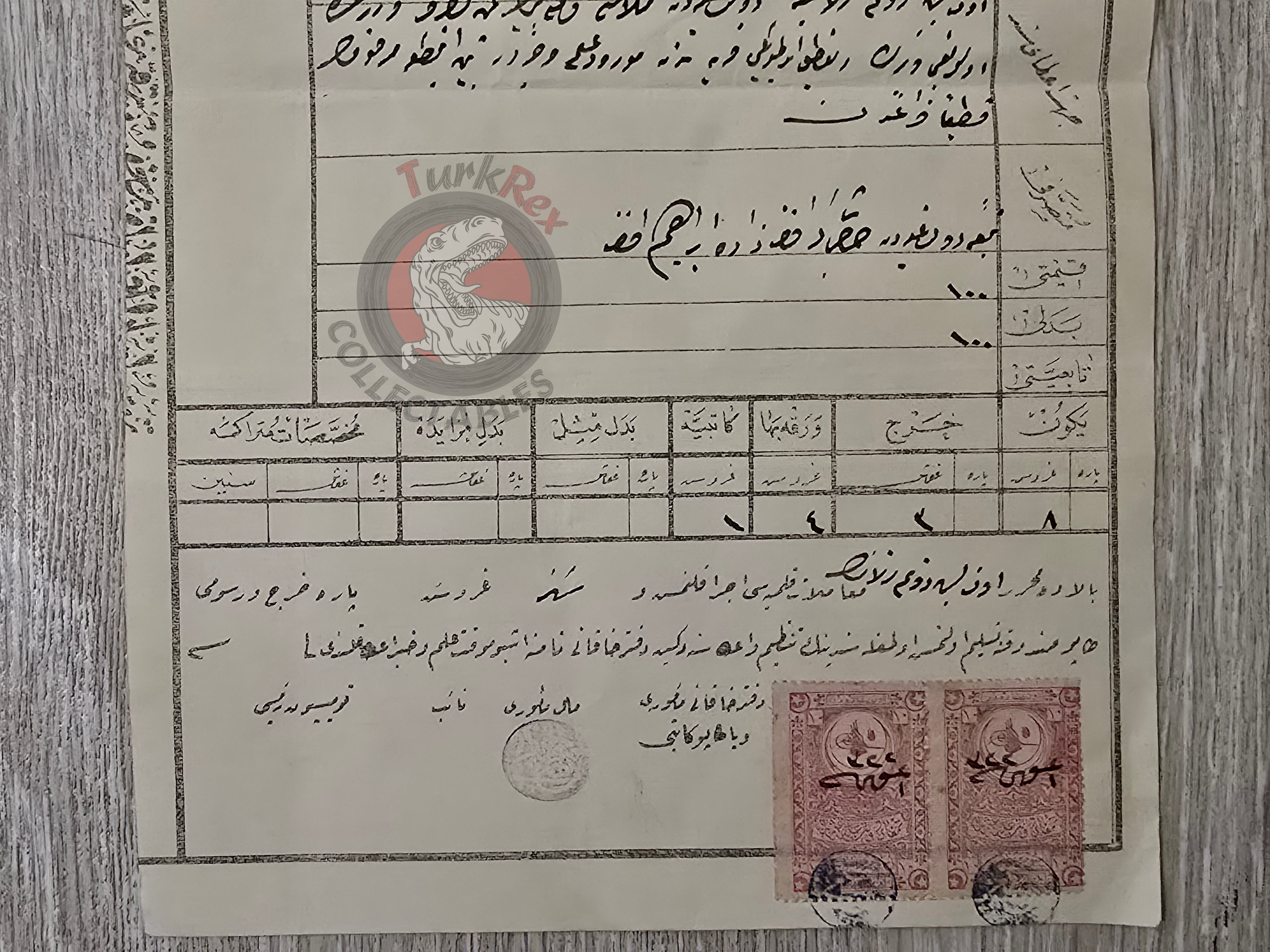 Ottoman 1906 Land Deed Farmland in Antalya Elmalı Title Deed Mullah Hadji Islam
