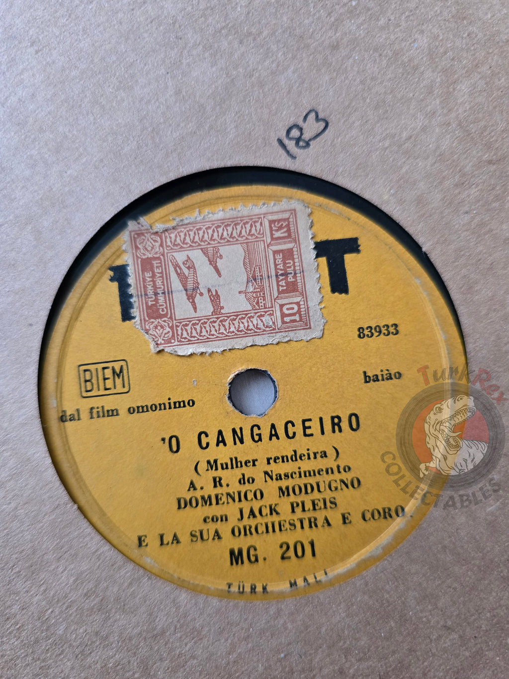 Domenico Modugno  – Notte, Lunga Notte Turkish Pressing Shellac Turkey Edition