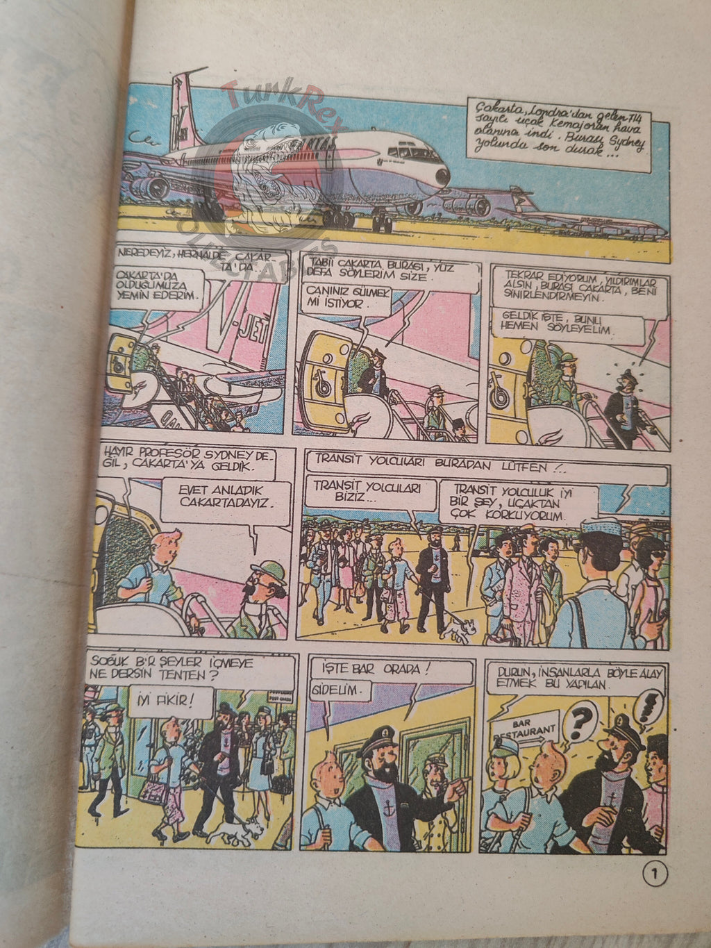 Tintin – Flight 714 to Sydney 1989 Turkish Edition Comic Turkey
