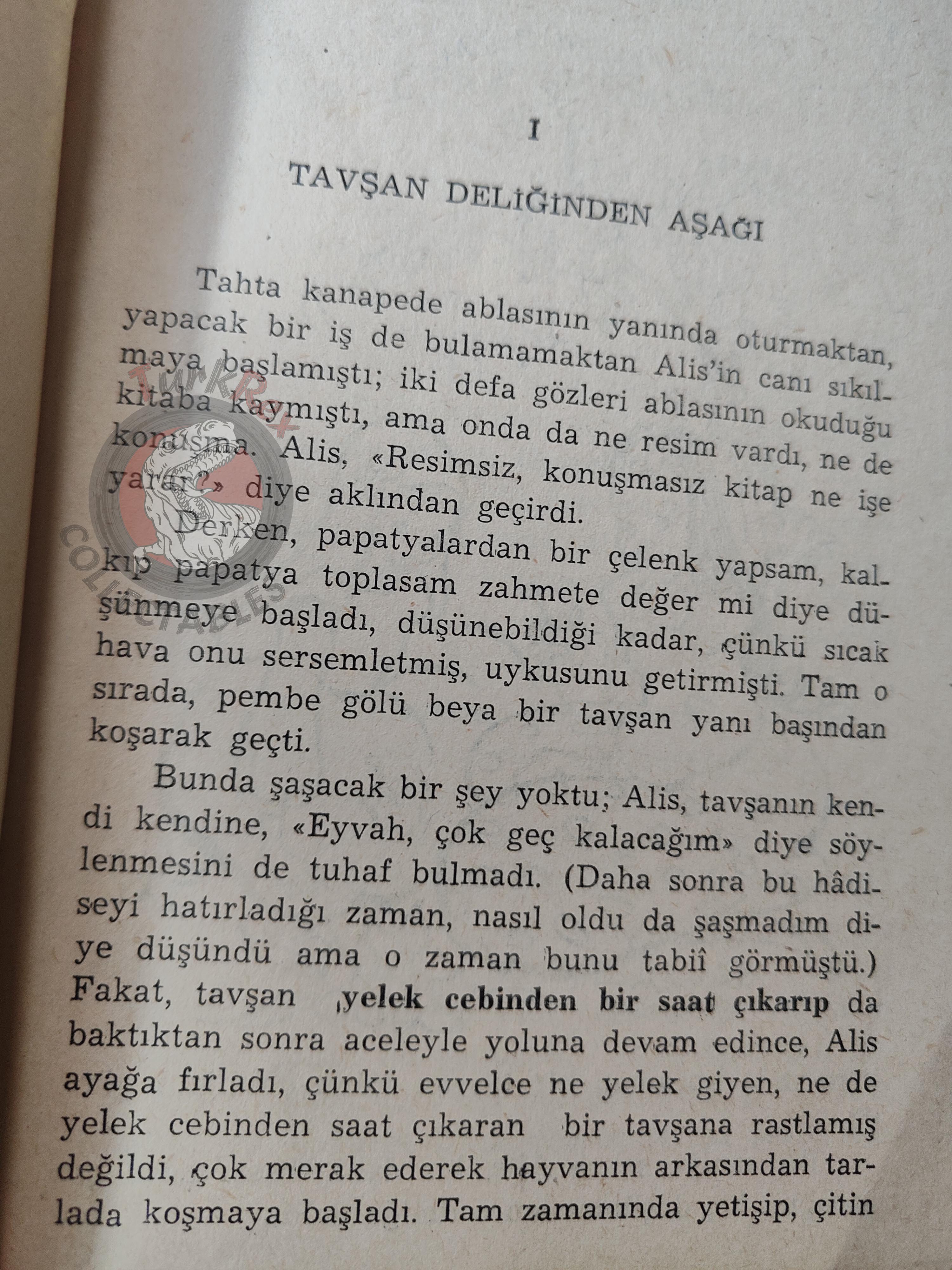Lewis Carroll – Alice in Wonderland 1953 Turkish Book Turkey Illustrated