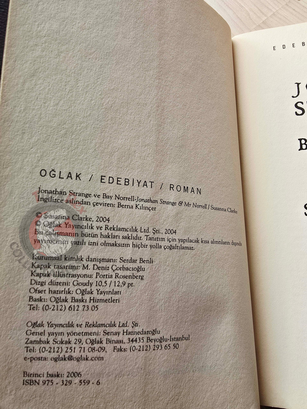 Susanna Clarke – Jonathan Strange and Mr. Norrell 2006 1st Turkish Book Turkey