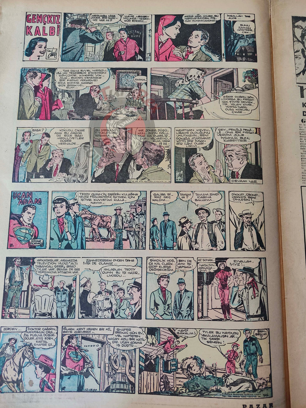 Pazar 1959 Giorgia Moll Turkish Mag Comic Turkey Superman Wayne Boring Stan Drake Beth Rogan