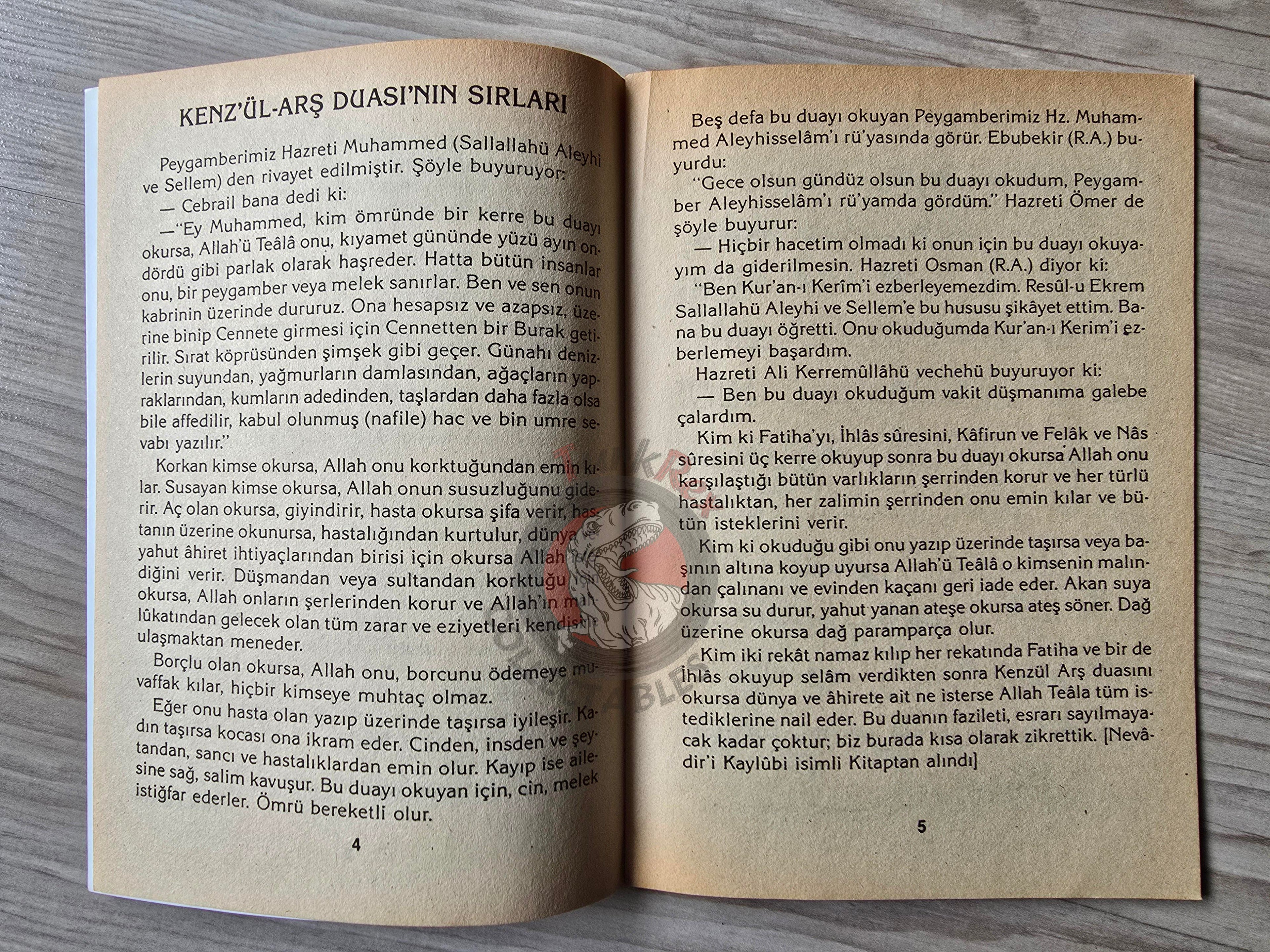 Kenzul Arsh Prayer Islamic Occult Havass Vefq Spells Charm Turkish Book Islam Talisman