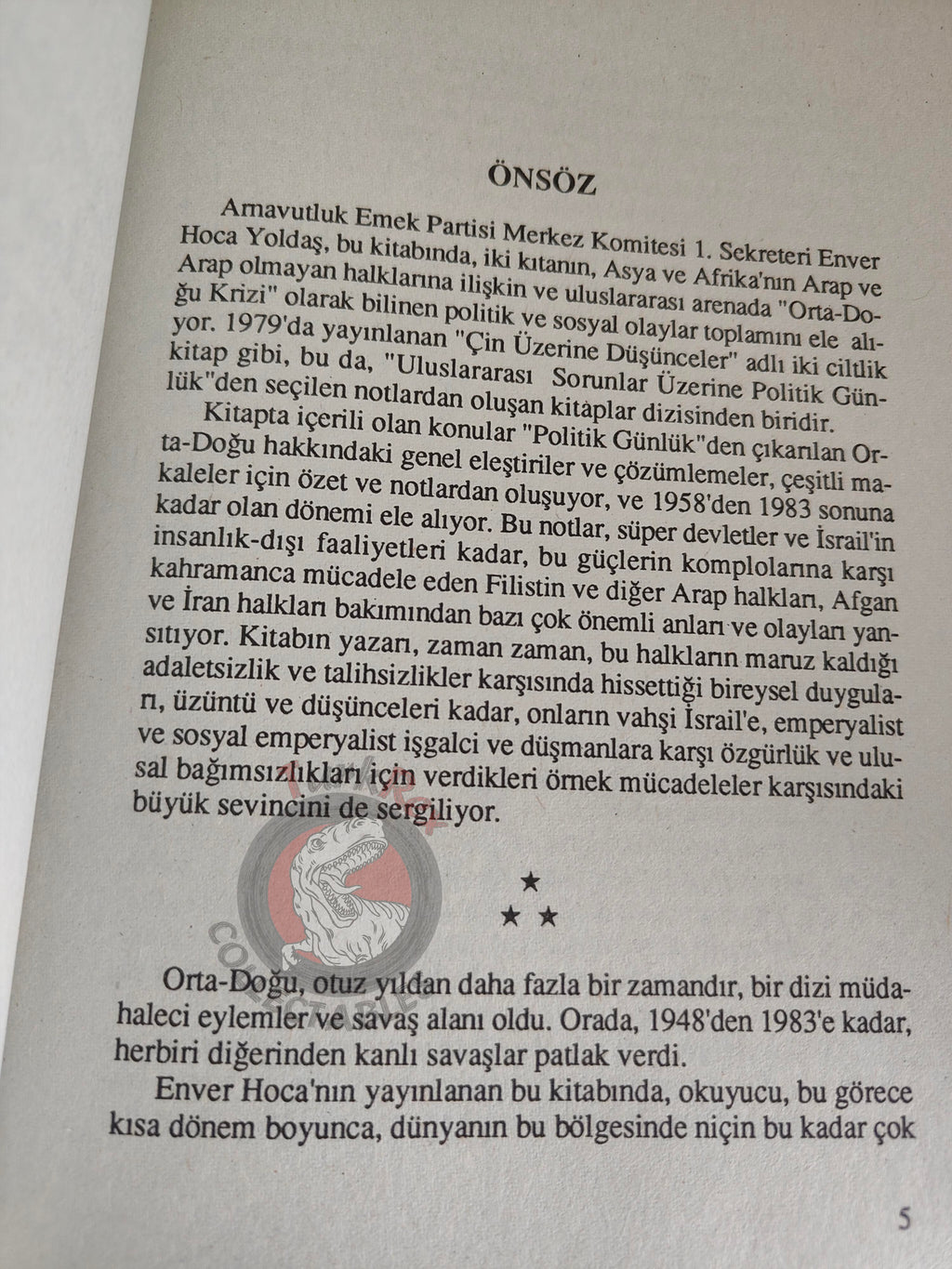 Enver Hoxha – Reflections on the Middle East 1990 1st Turkish Book Turkey Albania