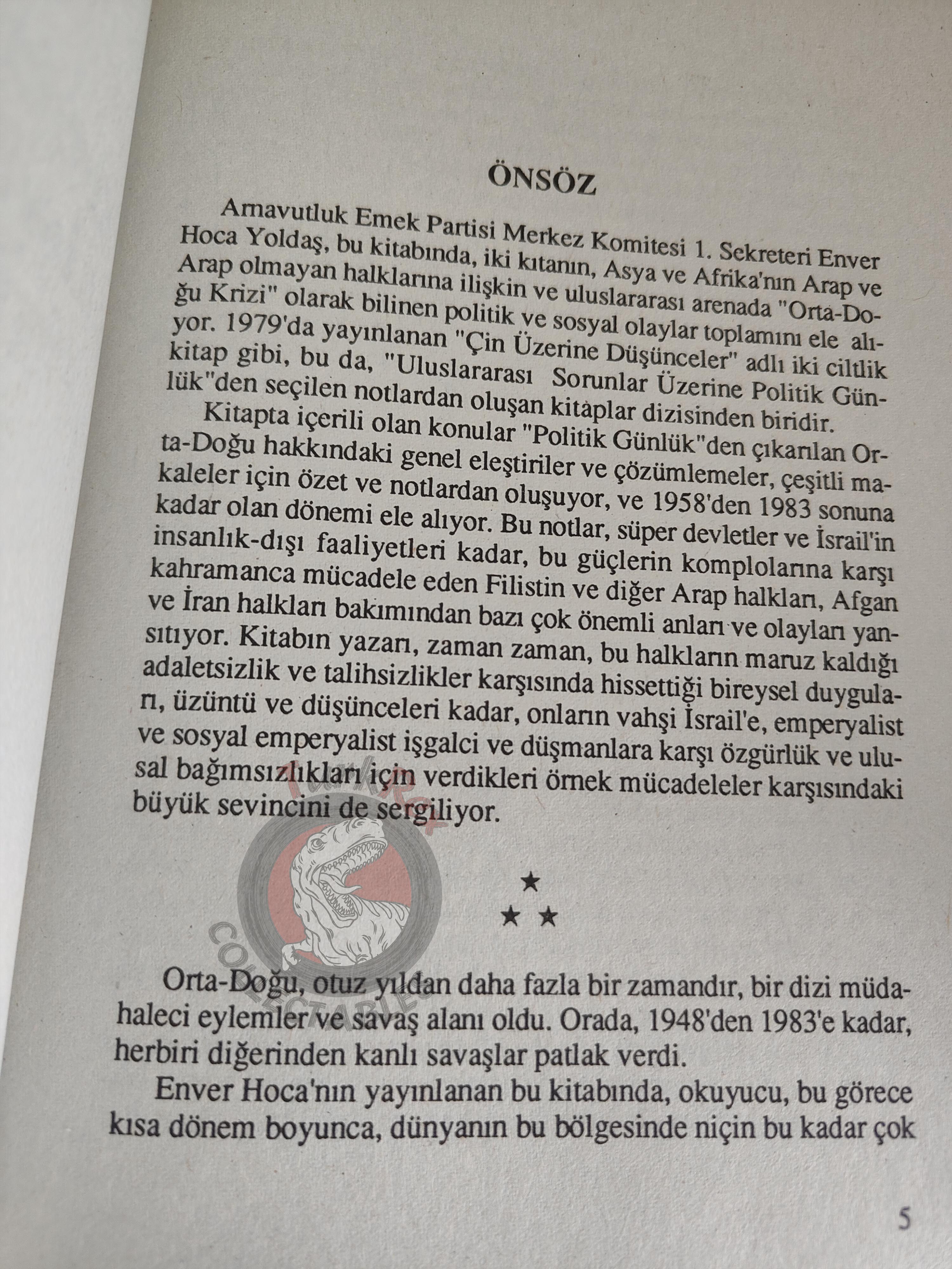 Enver Hoxha – Reflections on the Middle East 1990 1st Turkish Book Turkey Albania