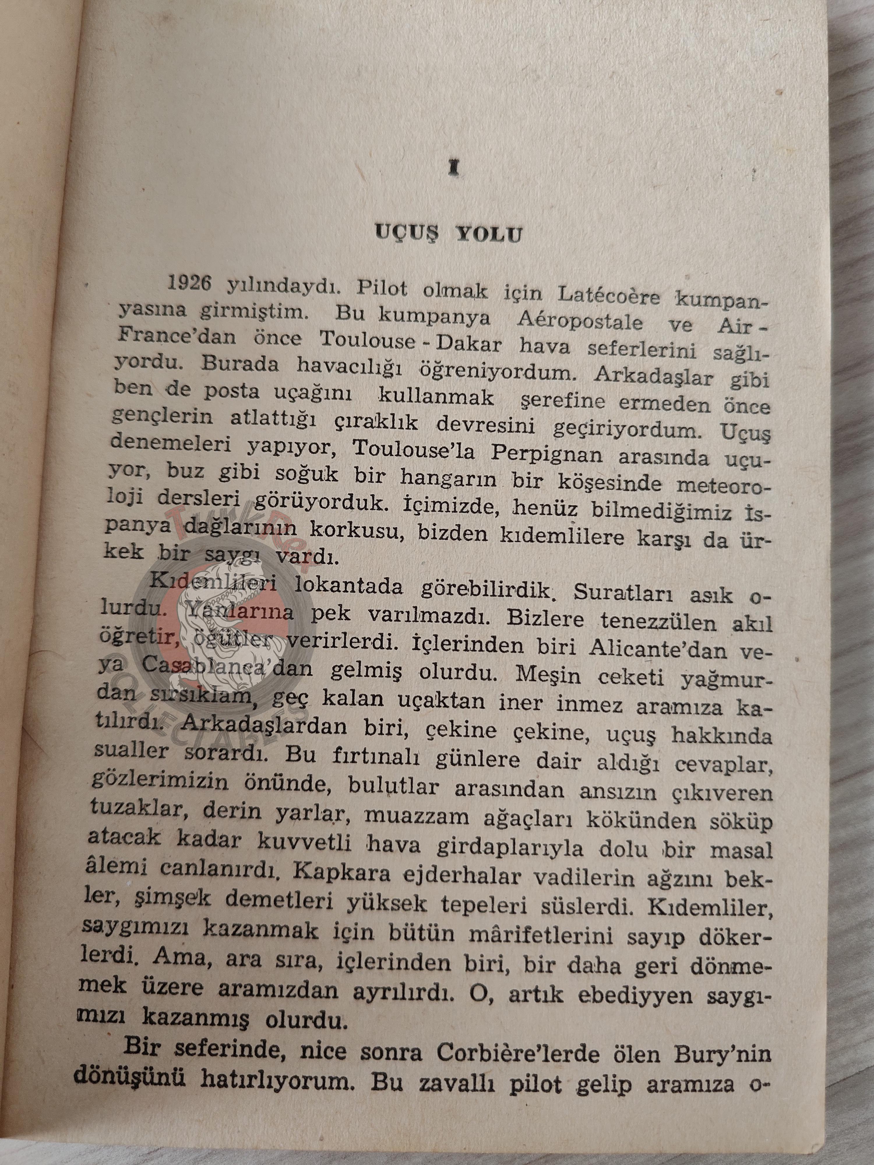 Antoine de Saint-Exupéry – Terre des Hommes 1954 Turkish Book Turkey