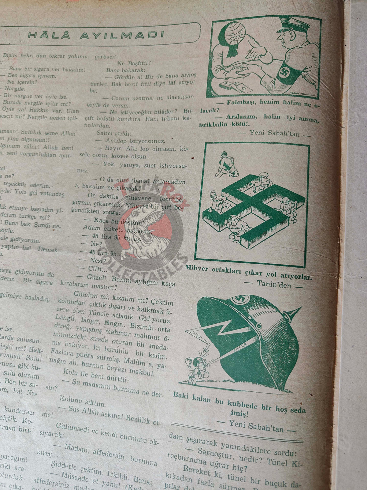 Akbaba 1943 Humor Magazine Turkish Turkey Germany Soviet Russia Britain WW2 era Bayer