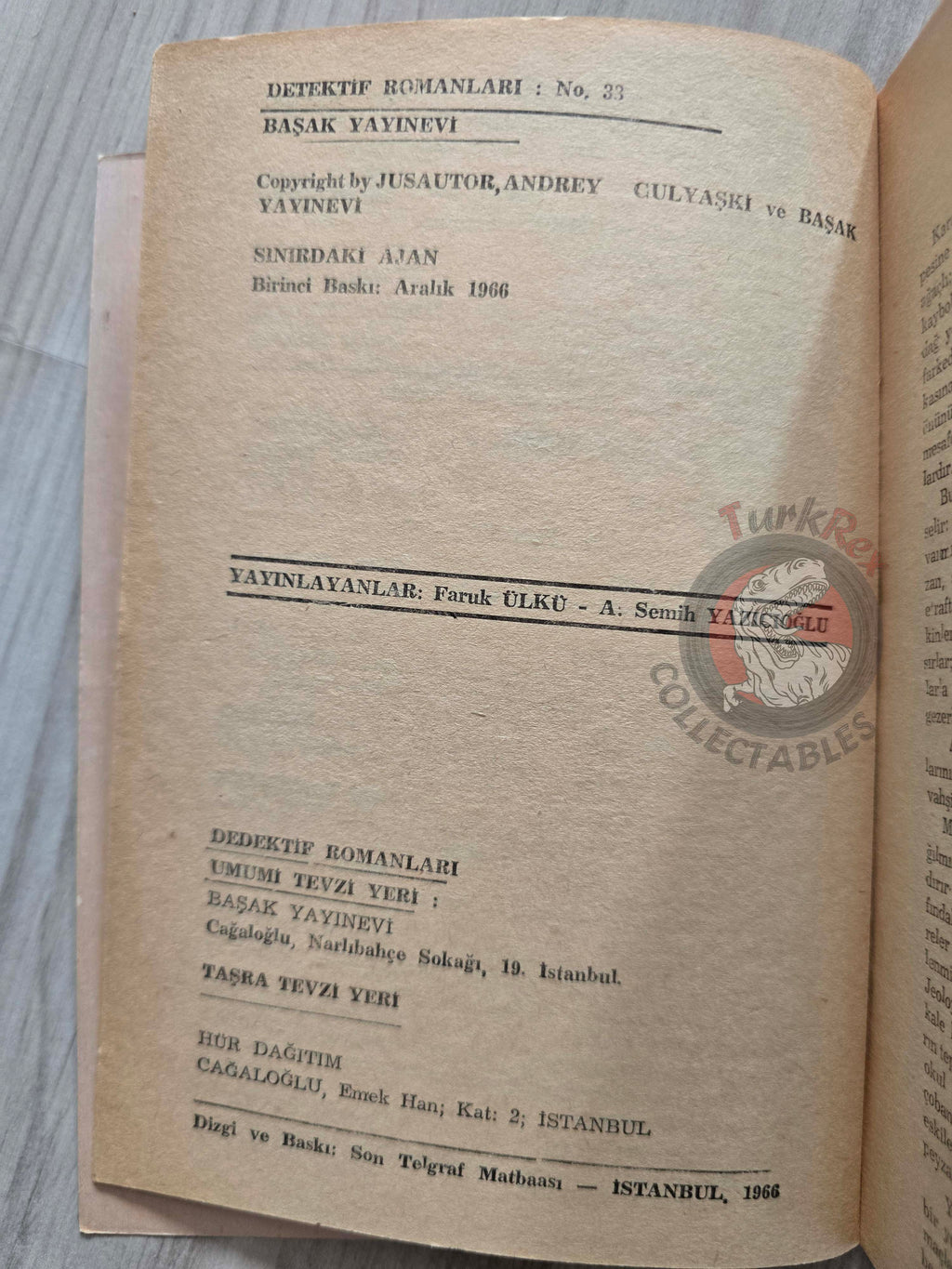 Andrei Gulyashki - Avvakum Zakov  1966 1st Turkish Book Turkey