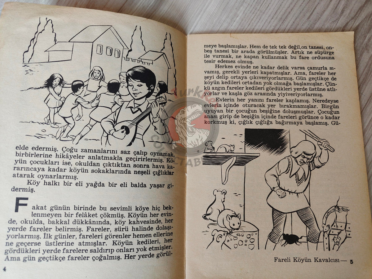 Grimm Brothers – Pied Piper of Hamelin 1973 Turkish Book Turkey Illustrated 3