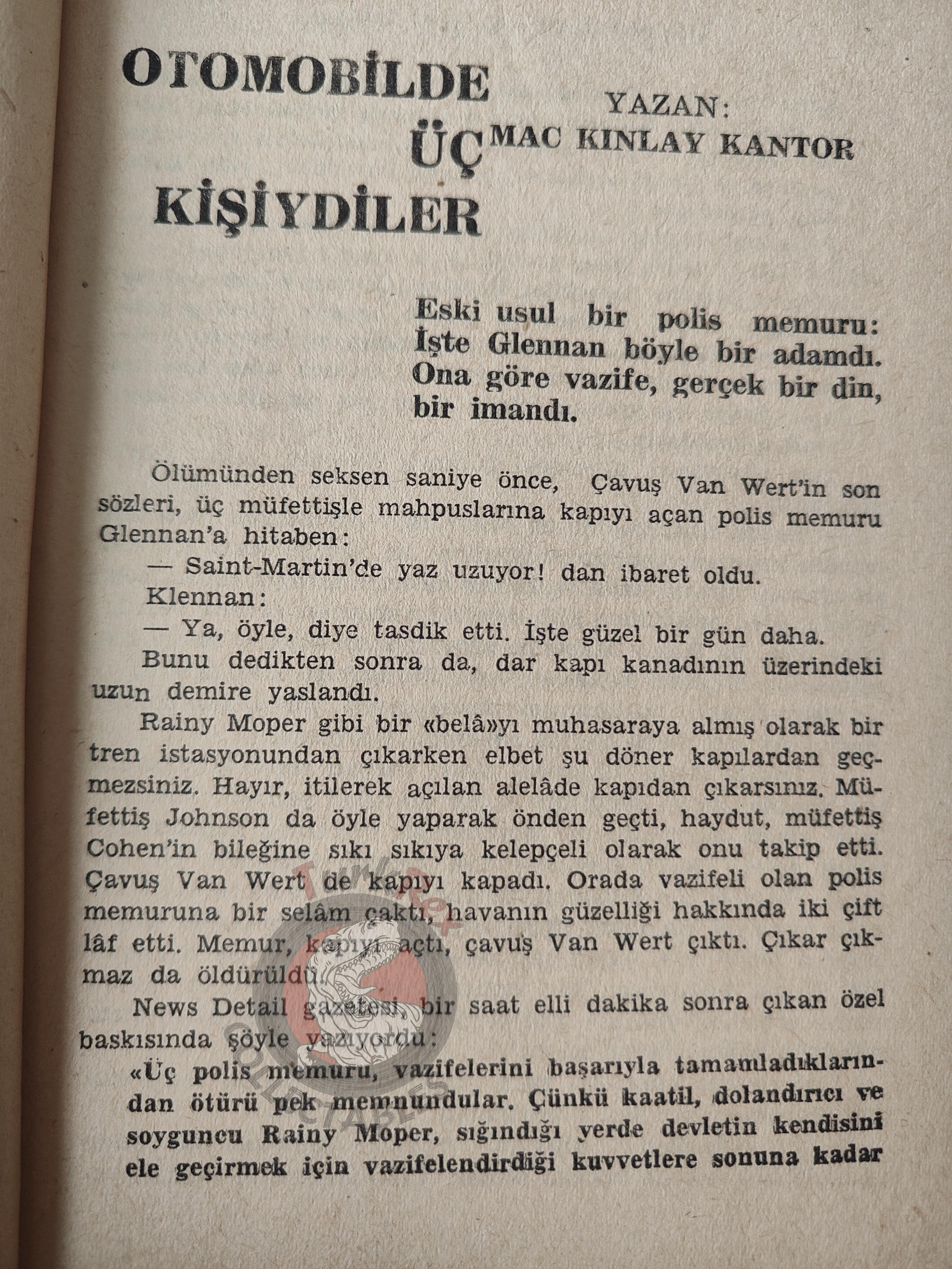 MacKinlay Kantor – The Trail of the Brown Sedan 1955 1st Turkish Book Turkey