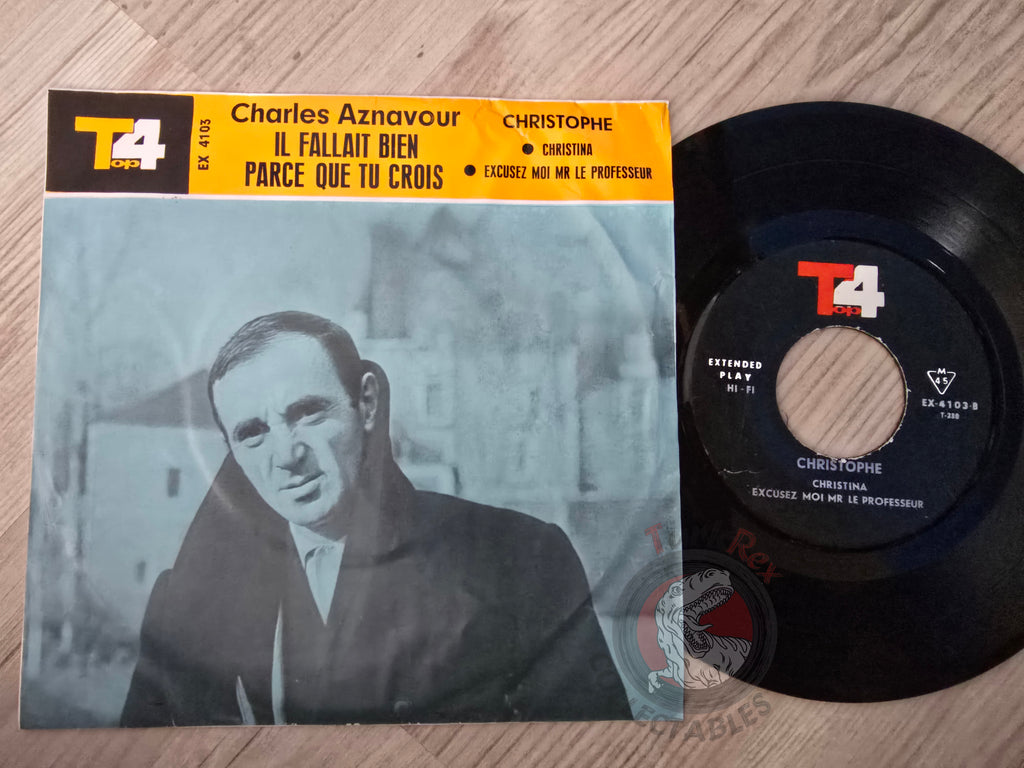 Charles Aznavour / Christophe – Il Fallait Bien 7" Iran Pressing Vinyl Iranian Edition