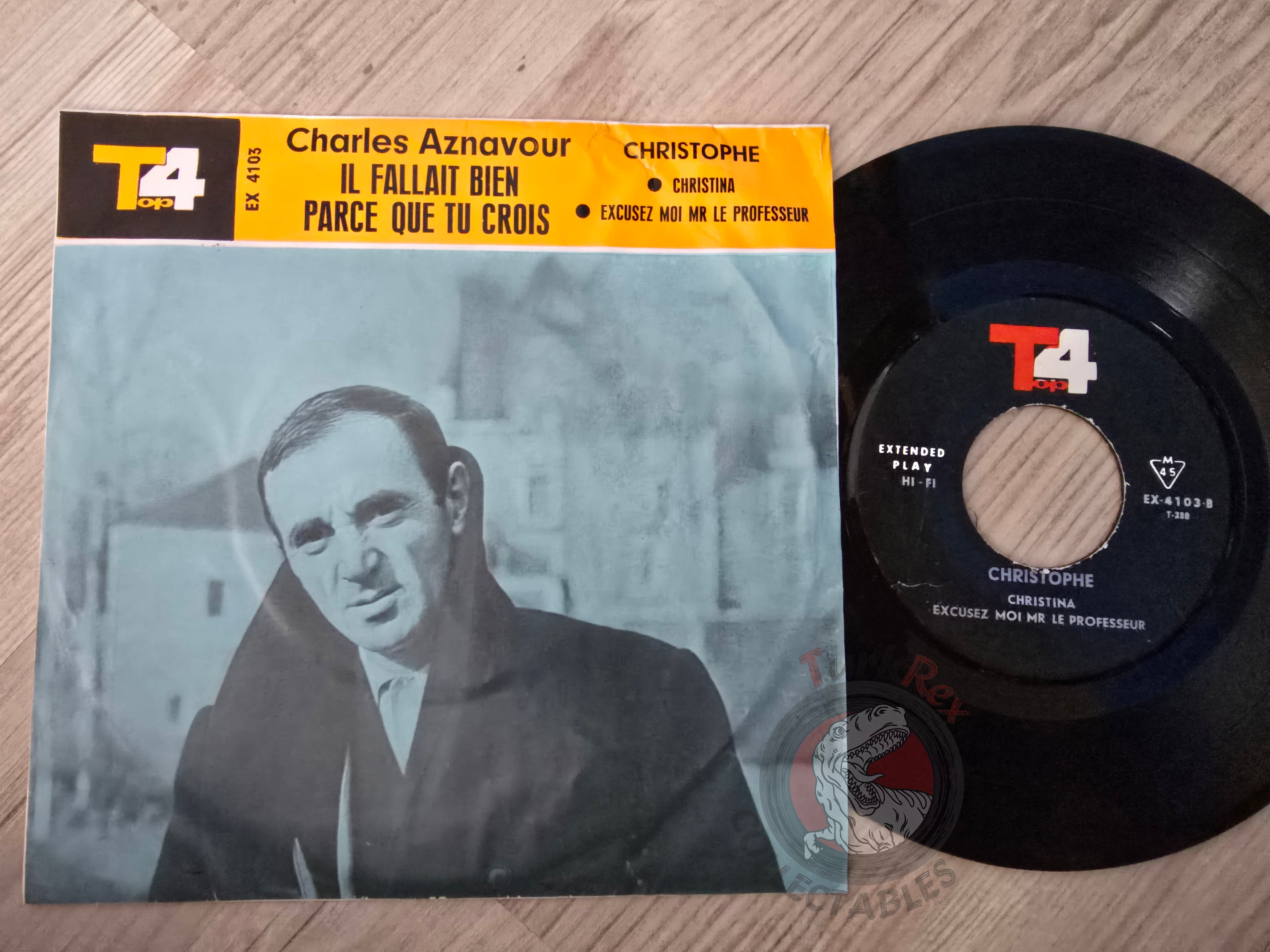 Charles Aznavour / Christophe – Il Fallait Bien 7" Iran Pressing Vinyl Iranian Edition